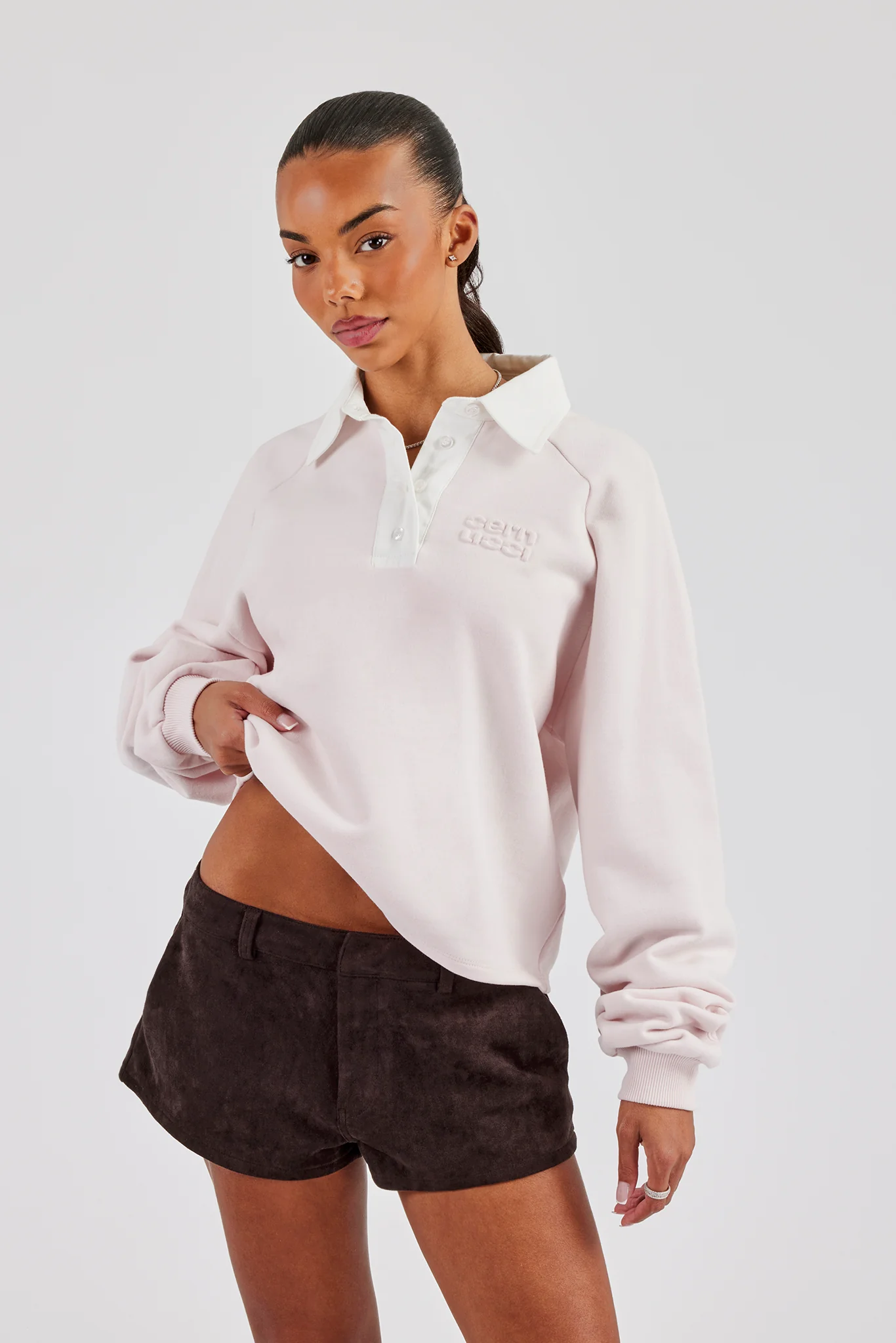 Rugby Polo Sweatshirt - Light Pink - Image 5