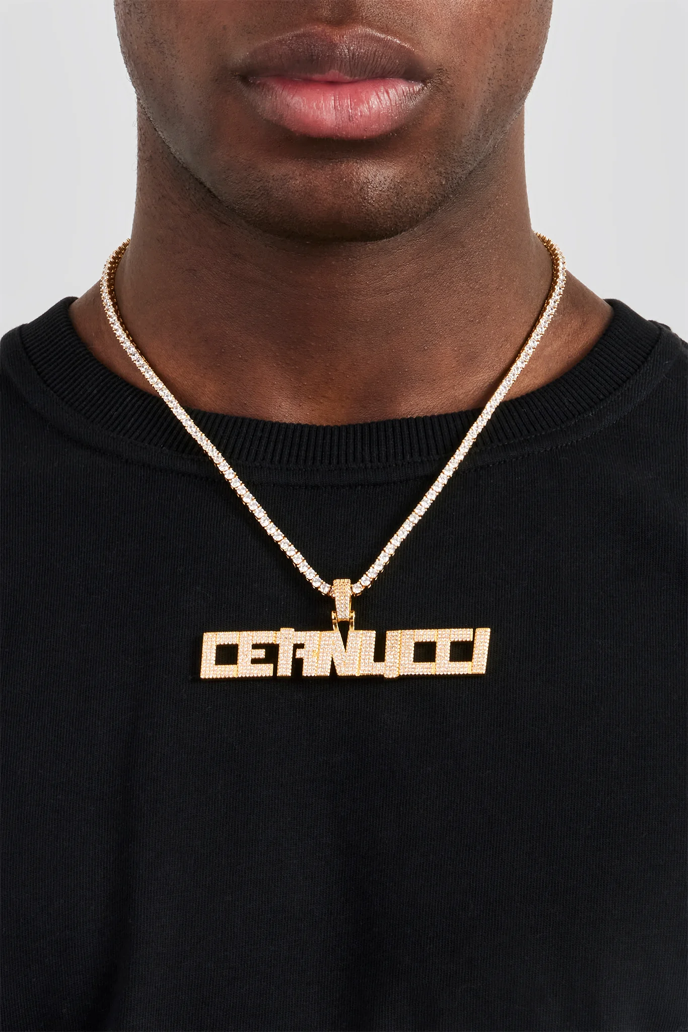 Samurai Font Pendant - 15mm - Gold - Image 4