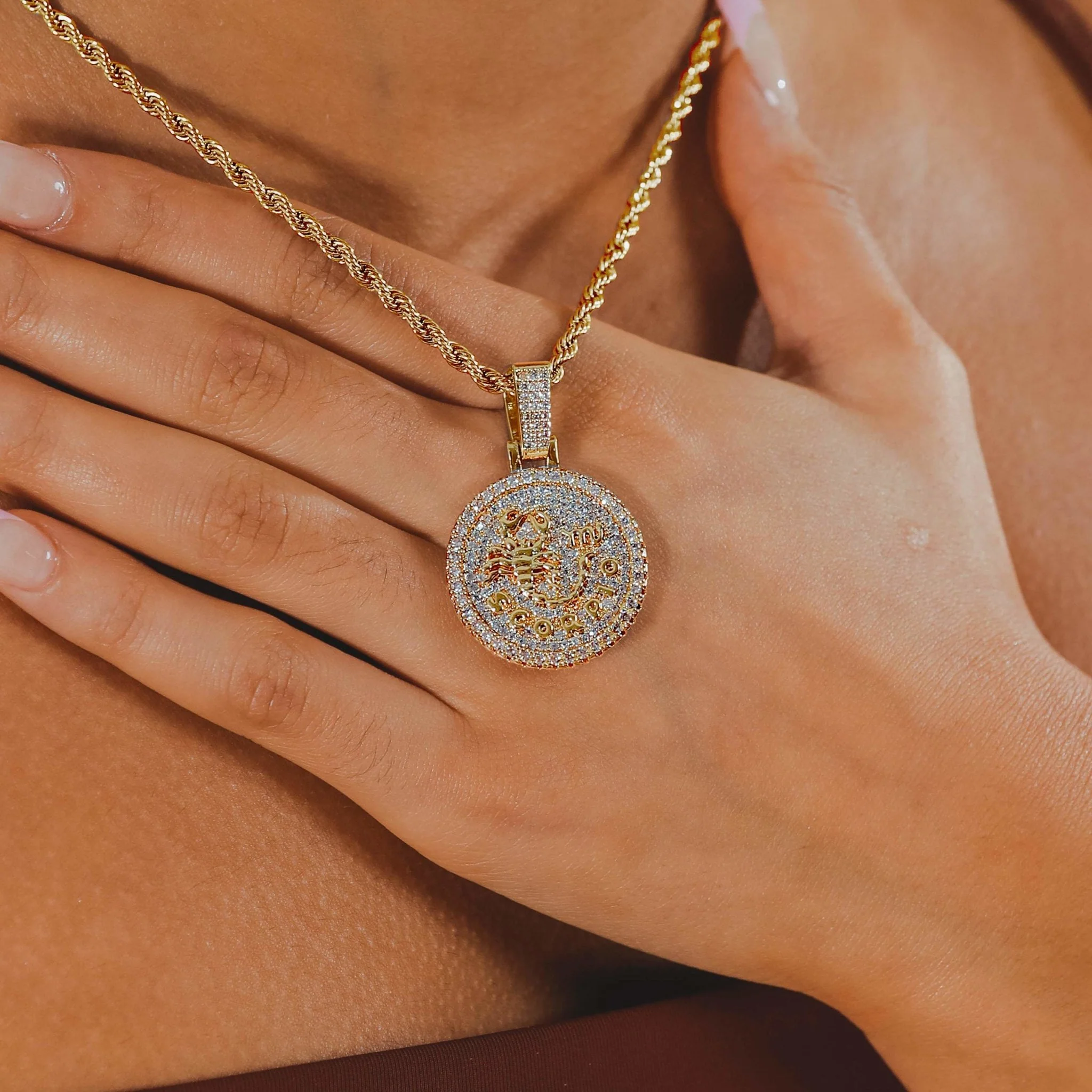 Scorpio Zodiac Pendant - Gold - Image 2