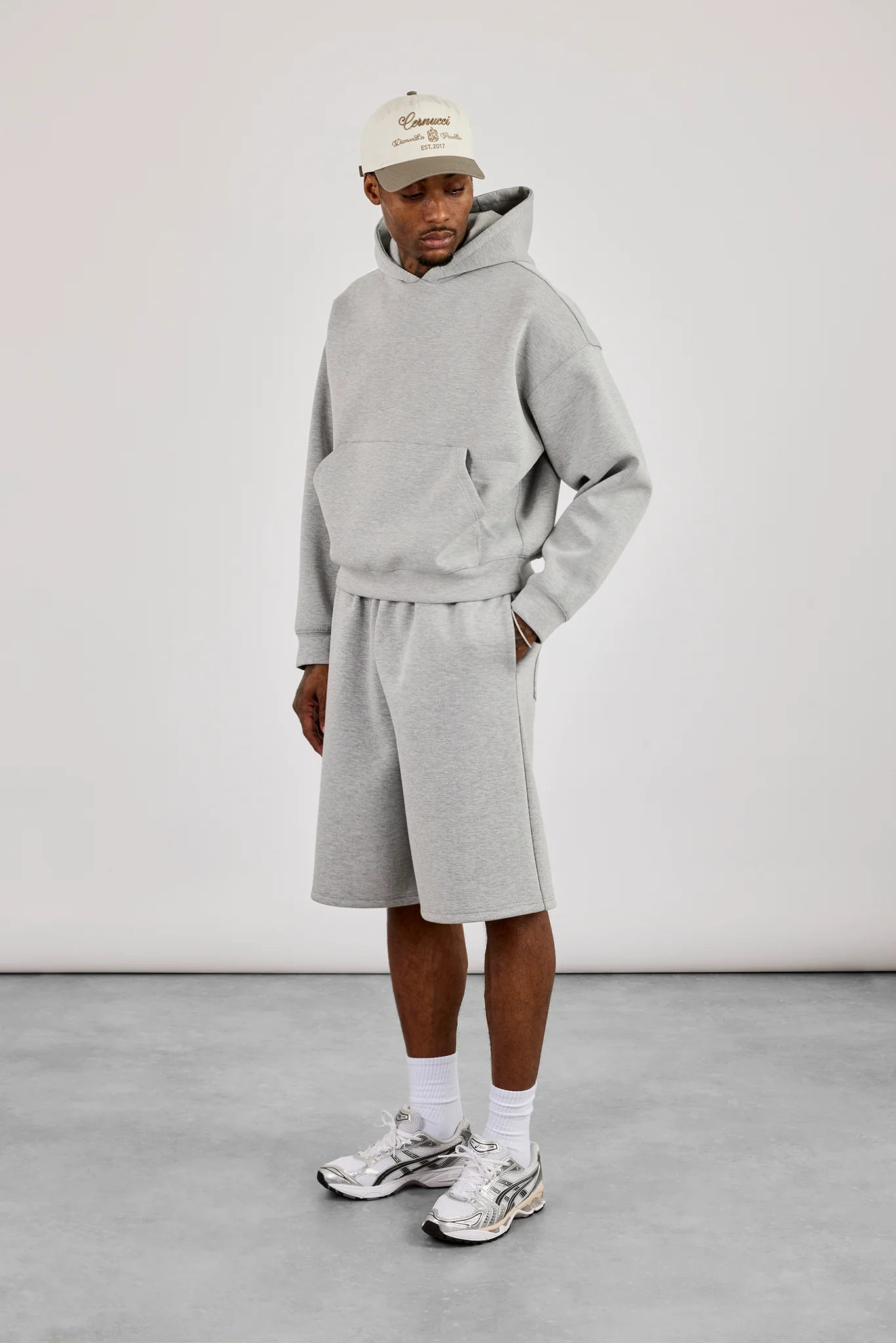 Scuba Boxy Hoodie & Jort - Grey - Image 2