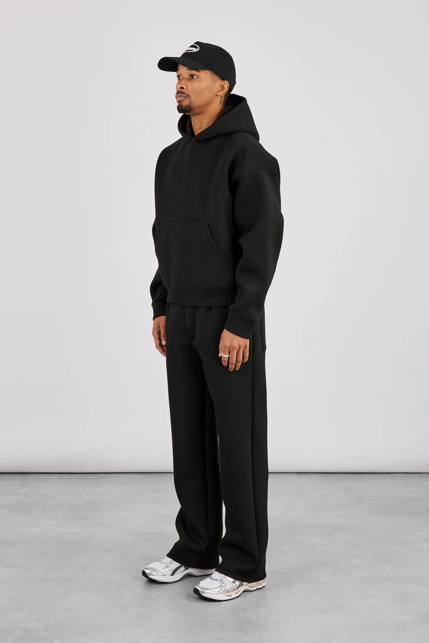 Scuba Boxy Hoodie & Relaxed Trouser - Black - Image 2
