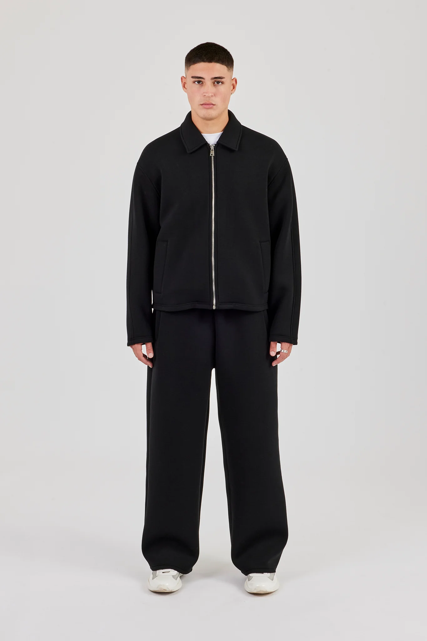 Scuba Harrington Jacket & Baggy Fit Trouser - Black - Image 2