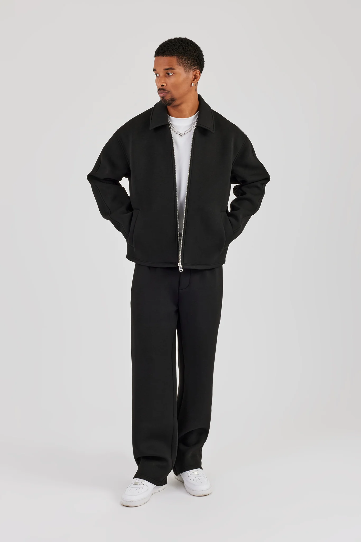 Scuba Harrington Jacket & Relaxed Trouser - Black - Image 5