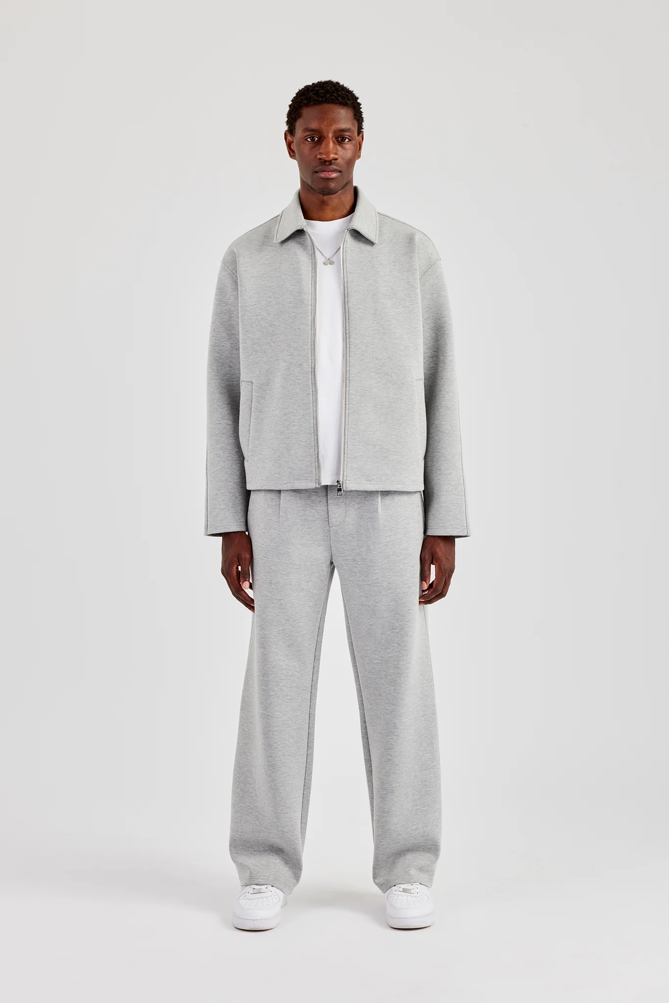 Scuba Harrington Jacket & Relaxed Trouser - Grey - Image 3