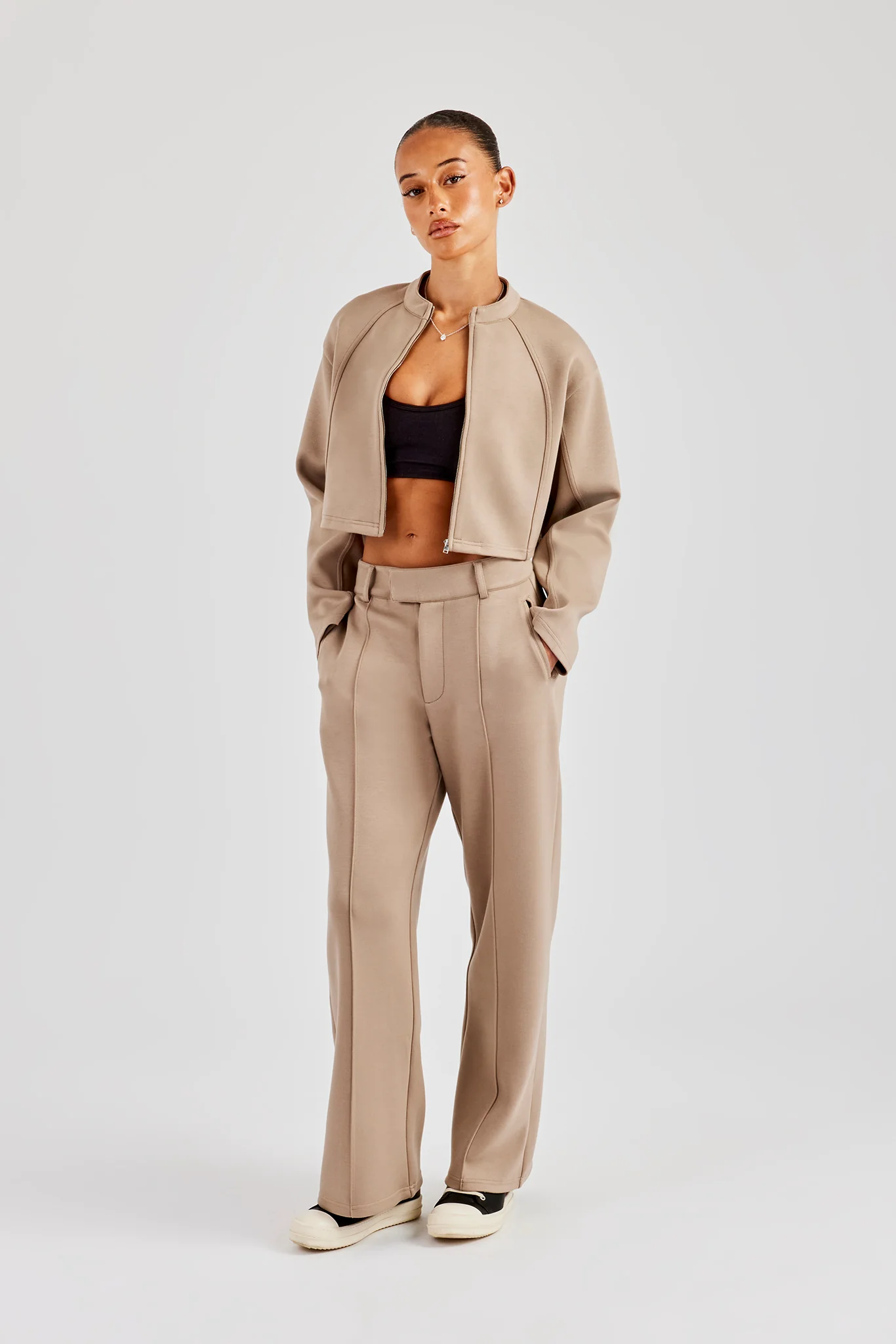 Scuba Tailored Jacket  - Taupe - Image 4