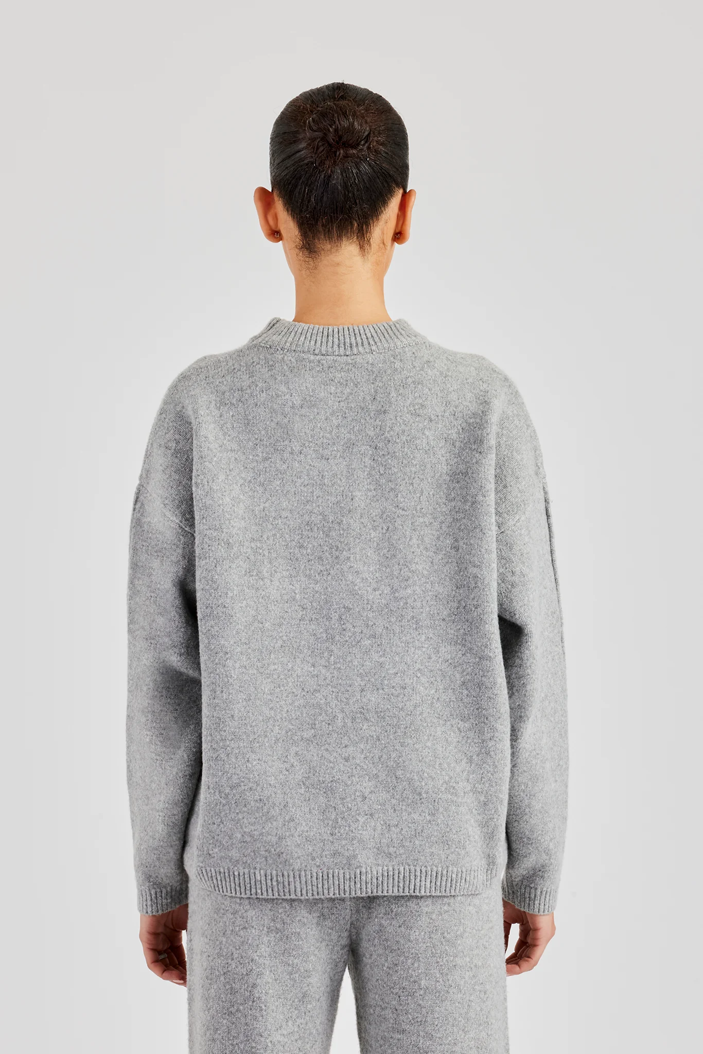 Seam Detail Knitted Sweatshirt - Grey - Image 4
