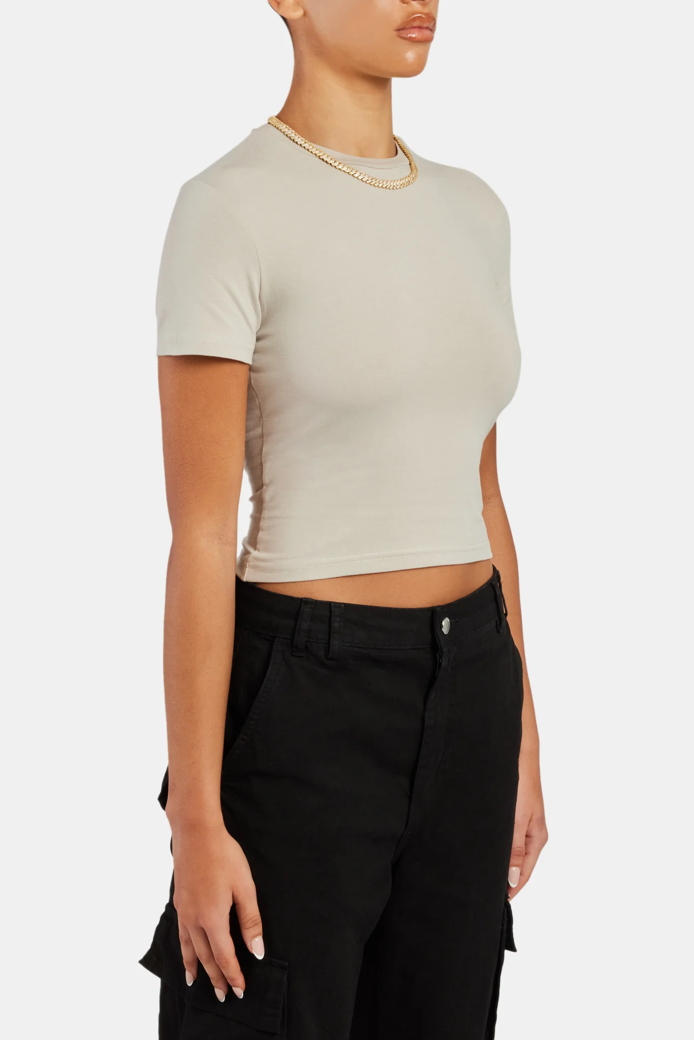 Short Sleeve Top - Stone - Image 3
