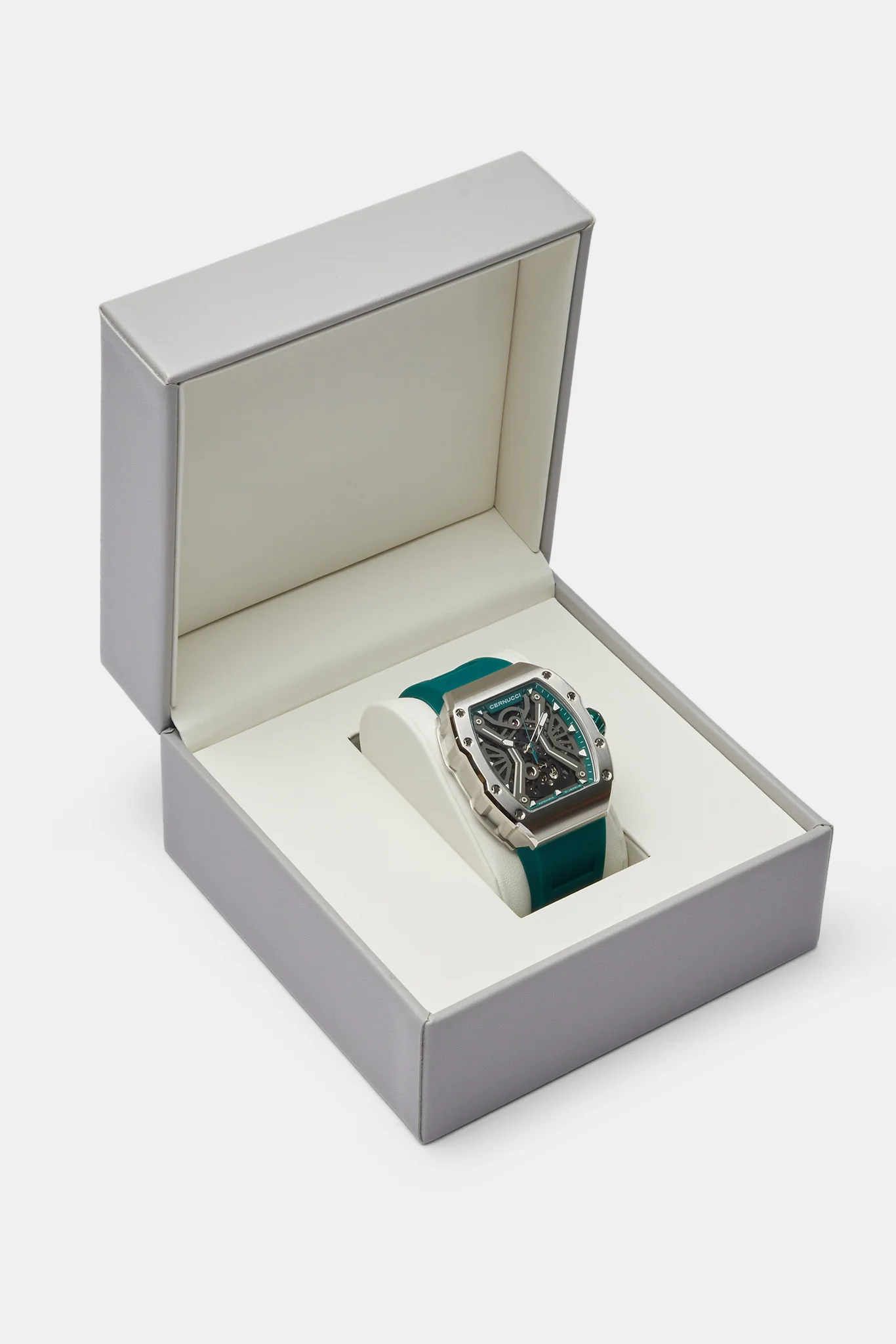 Skeleton Rubber Strap Watch - Green - Image 5