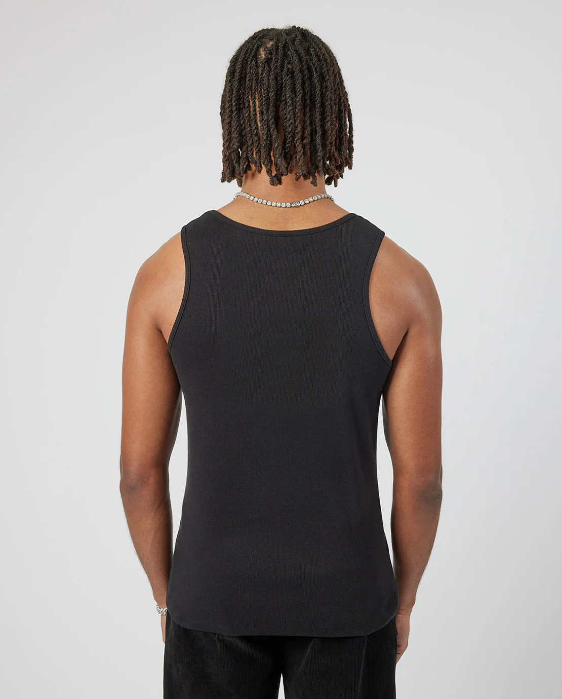 Slim Ribbed Vest - Black - Image 4
