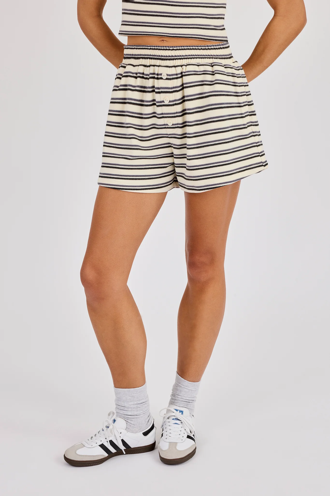 Soft Touch Double Stripe Short -  Blue
