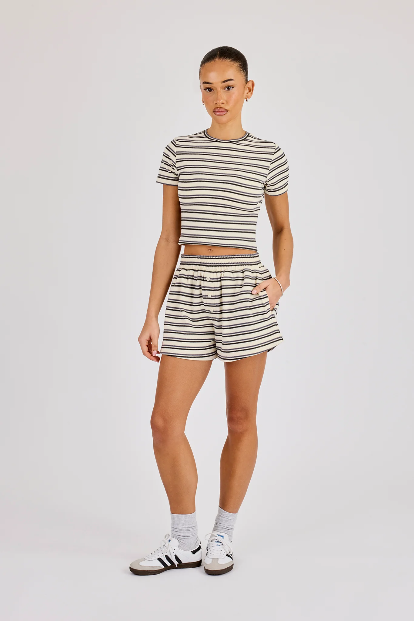 Soft Touch Double Stripe Short -  Blue - Image 3