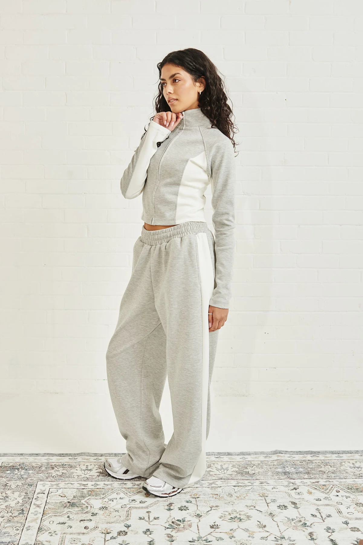Soft Touch Panelled Jogger - Grey - Image 2