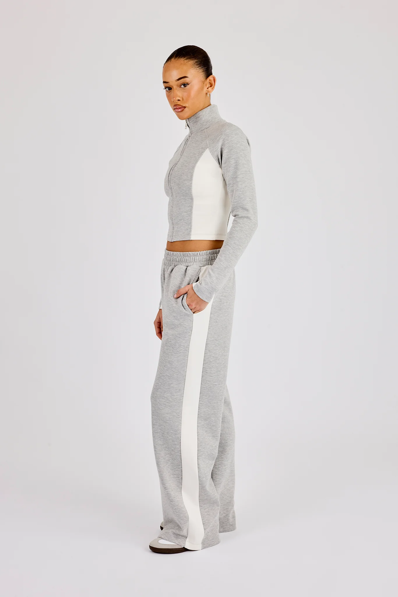 Soft Touch Panelled Jogger - Grey - Image 3