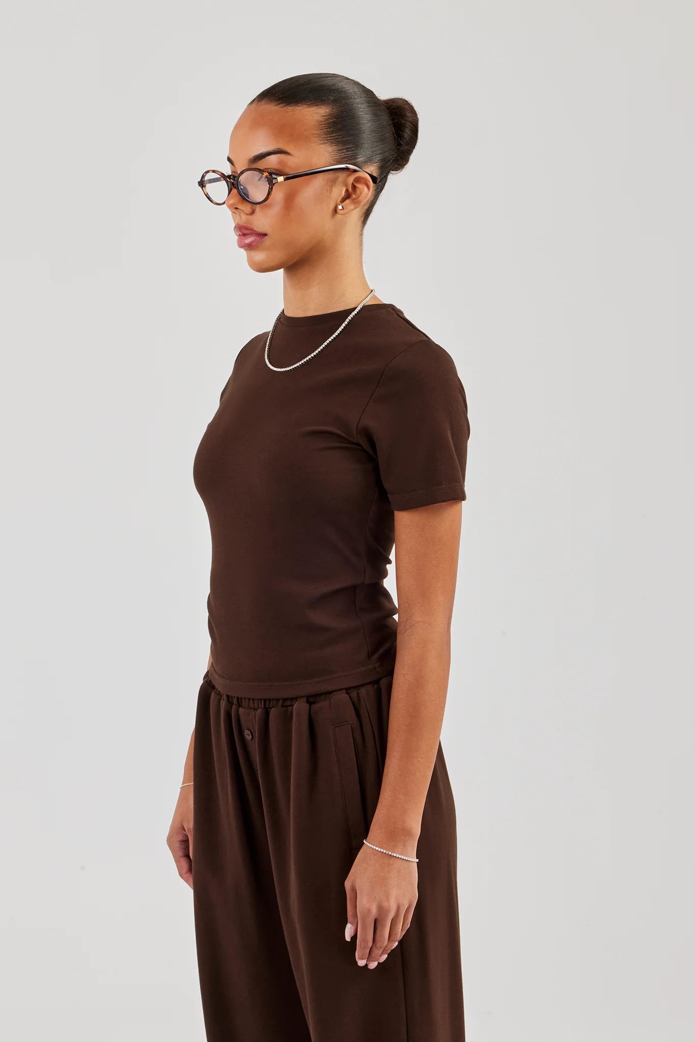 Soft Touch Short Sleeve T-Shirt - Chocolate - Image 2