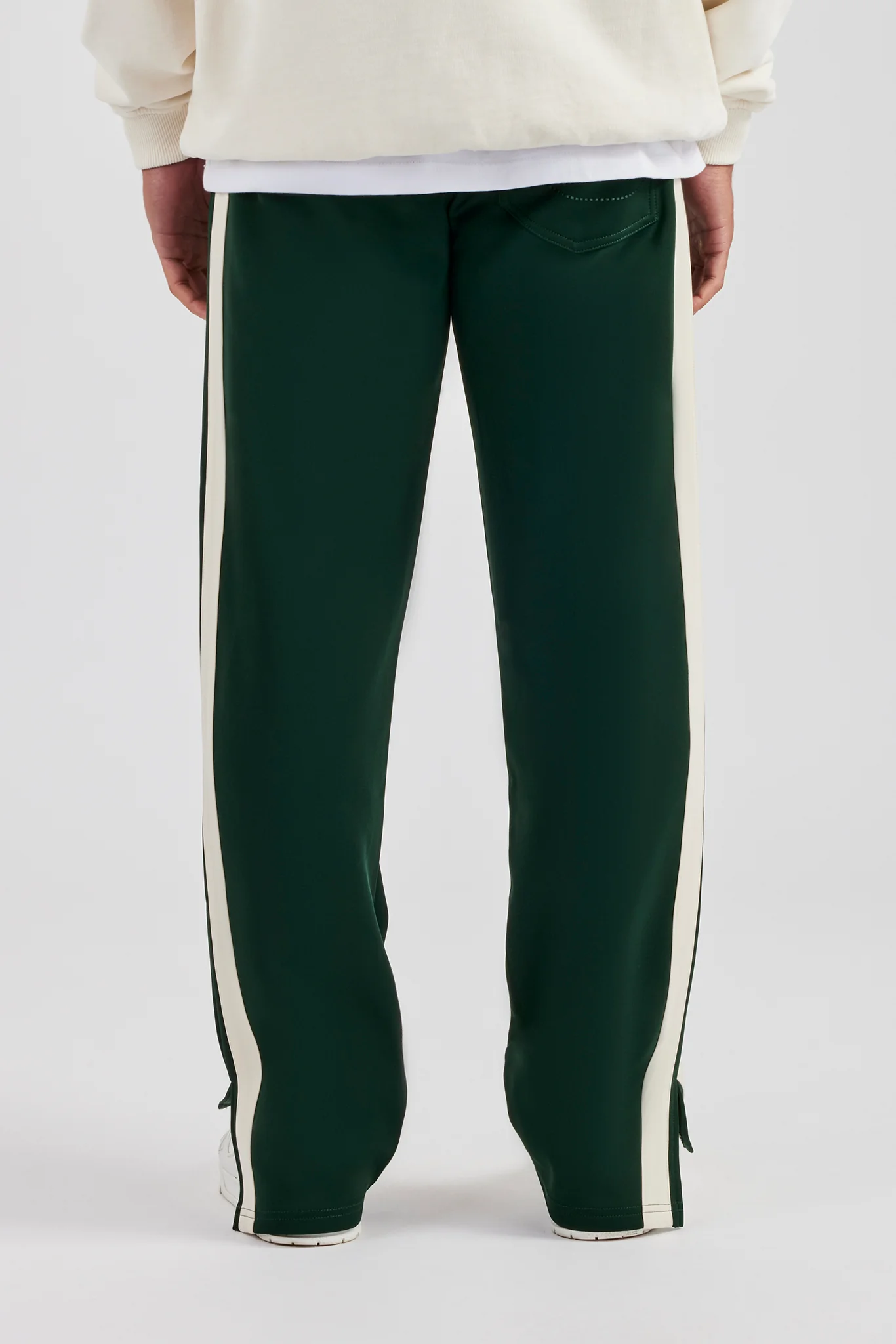Split Hem Double Panel C Track Pant - Forest Green - Image 4