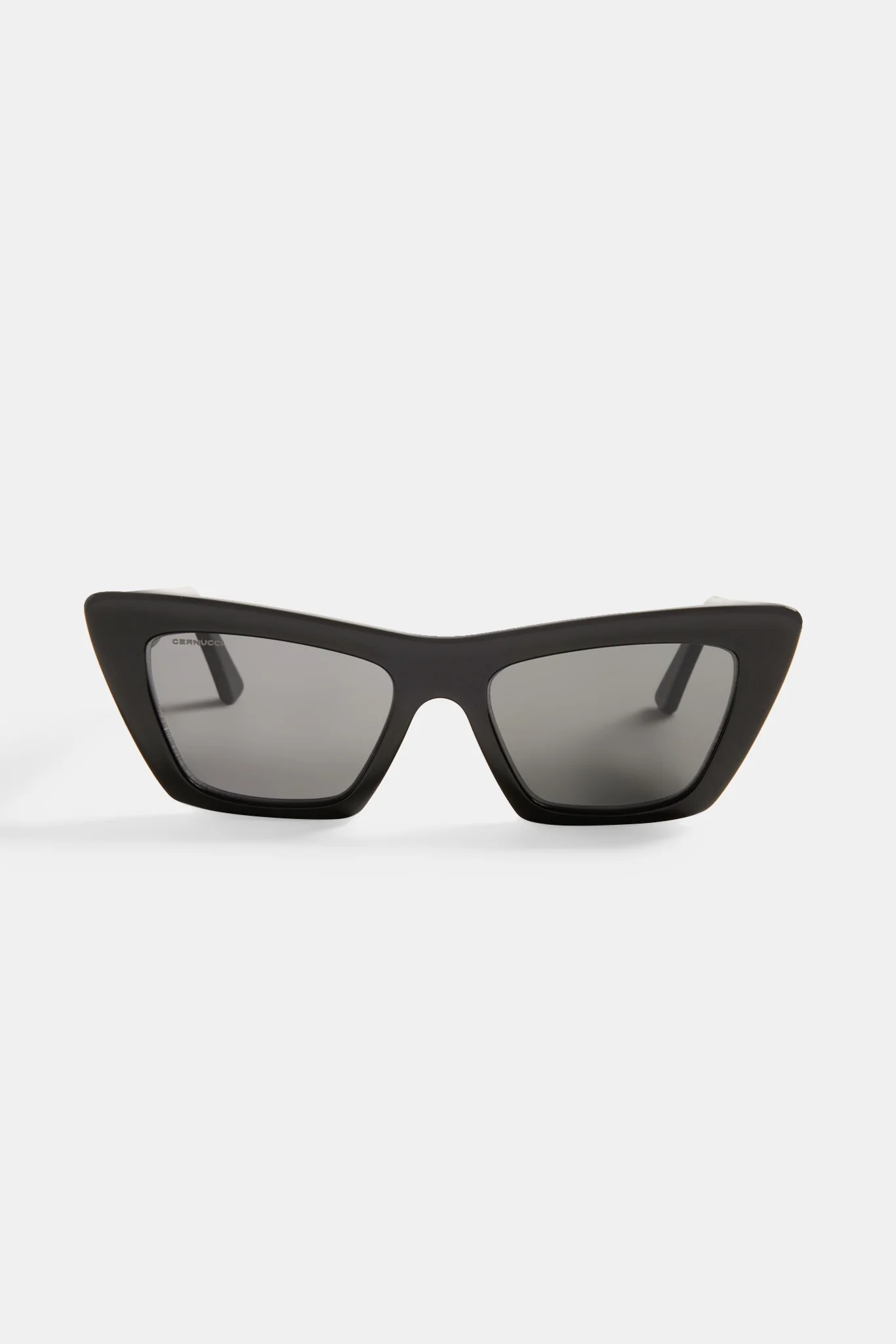 Square Cat Eye Acetate Frame Sunglasses - Black - Image 4