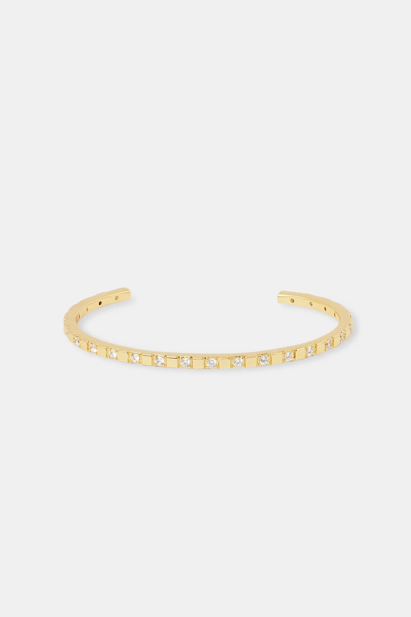 Square Polished Iced Bangle - 3mm - Image 2
