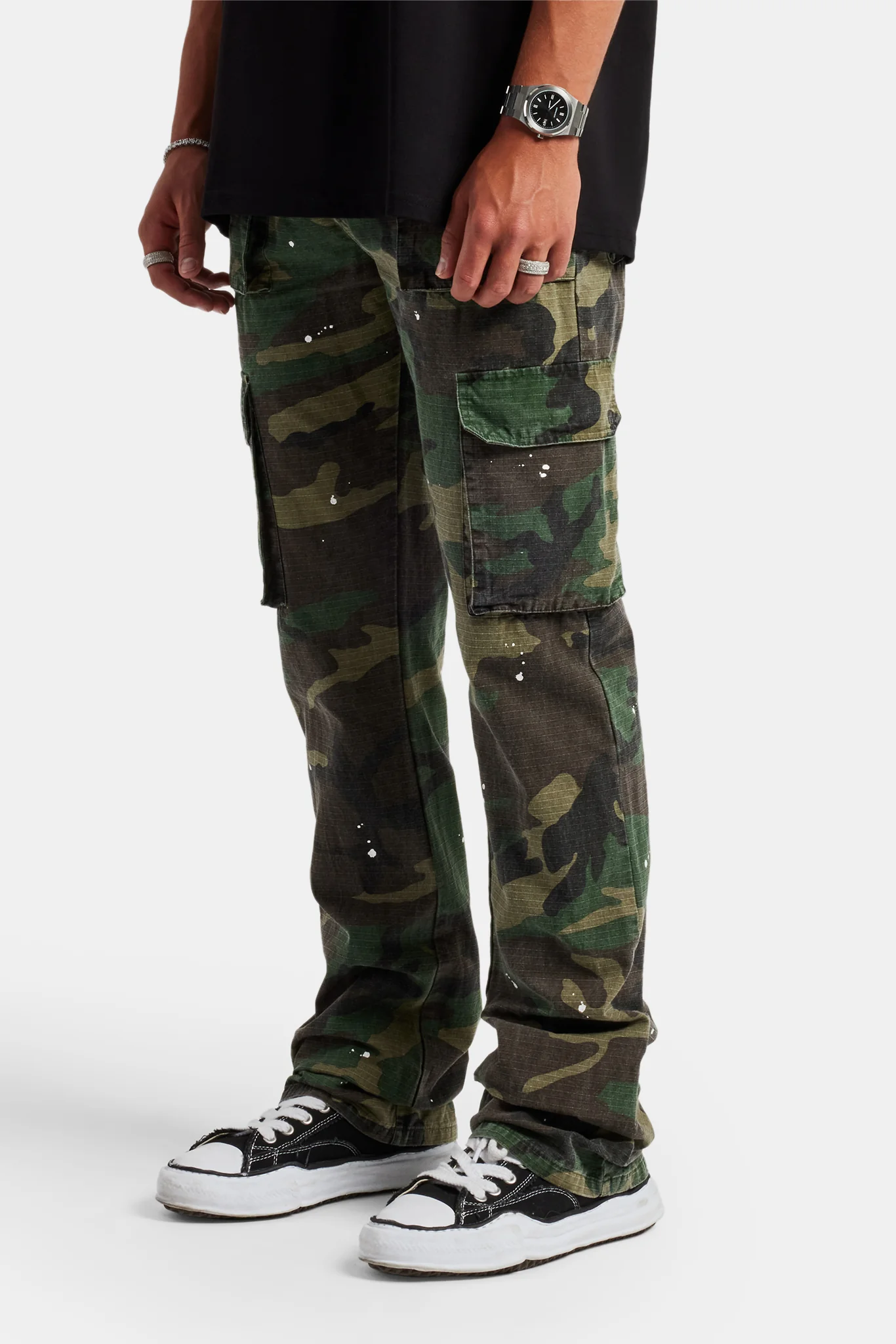 Stacked Leg Camo Cargo Trouser  - Camo - Image 4