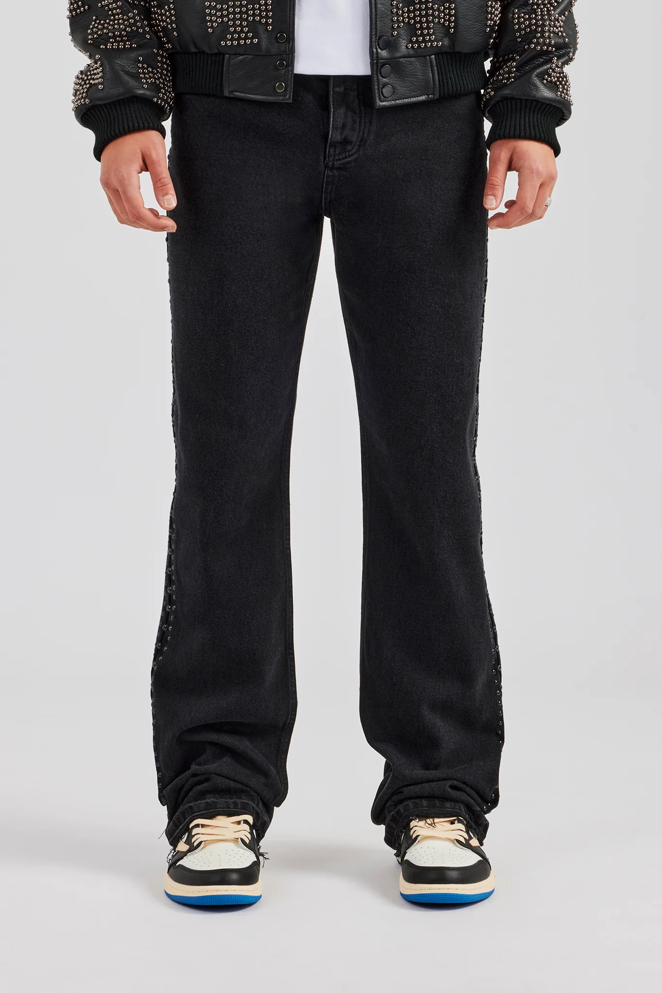 Stacked Leg Studded Denim Jean - Image 2