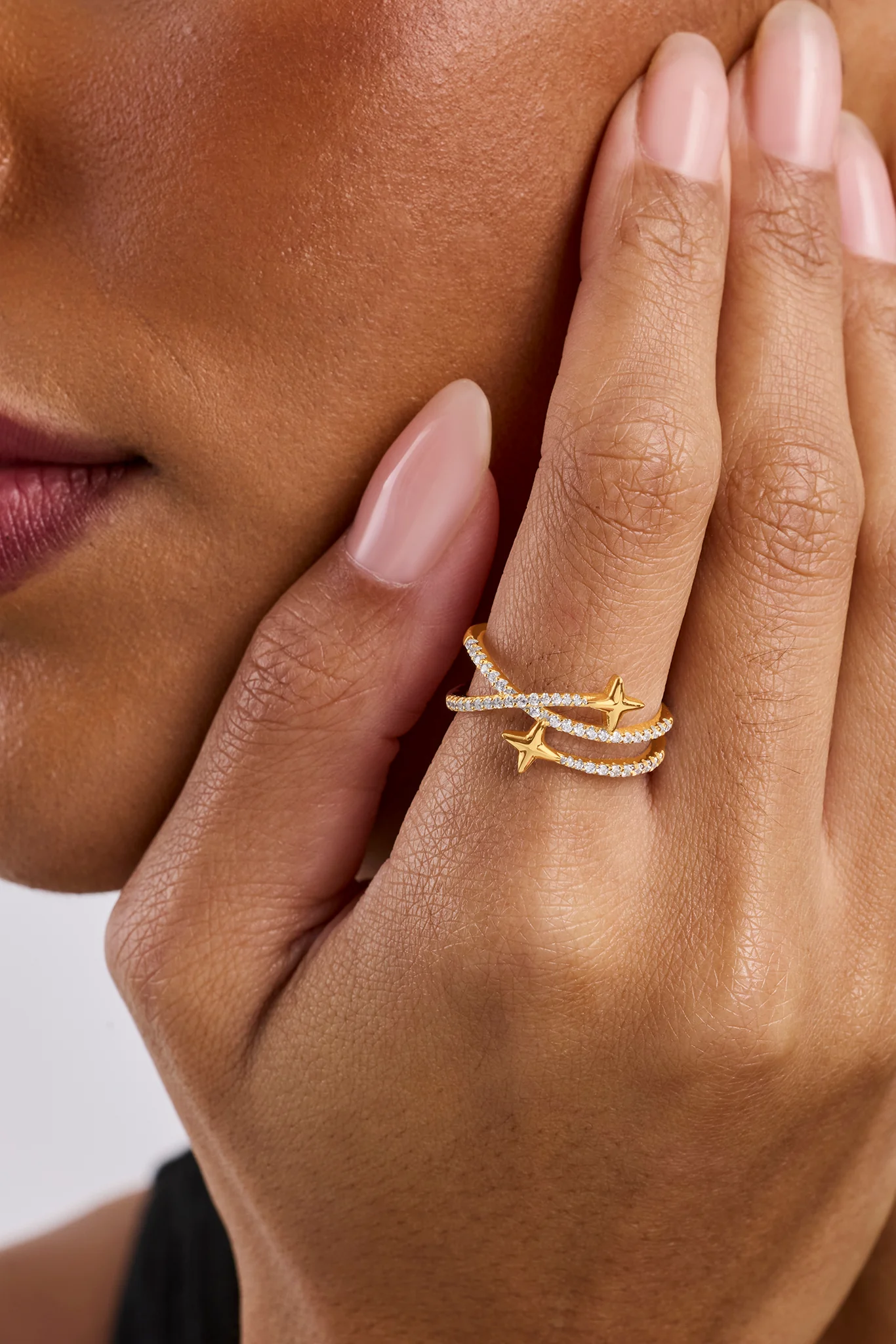 Star Band Ring - 1.5mm - Gold - Image 2