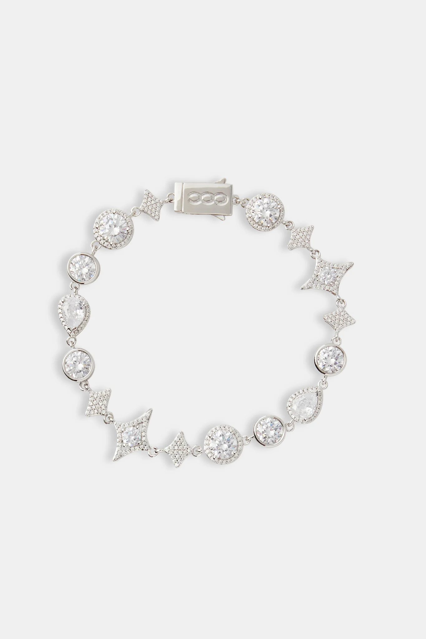 Star Motif Clear Multi Gemstone Bracelet - 10mm - Image 2