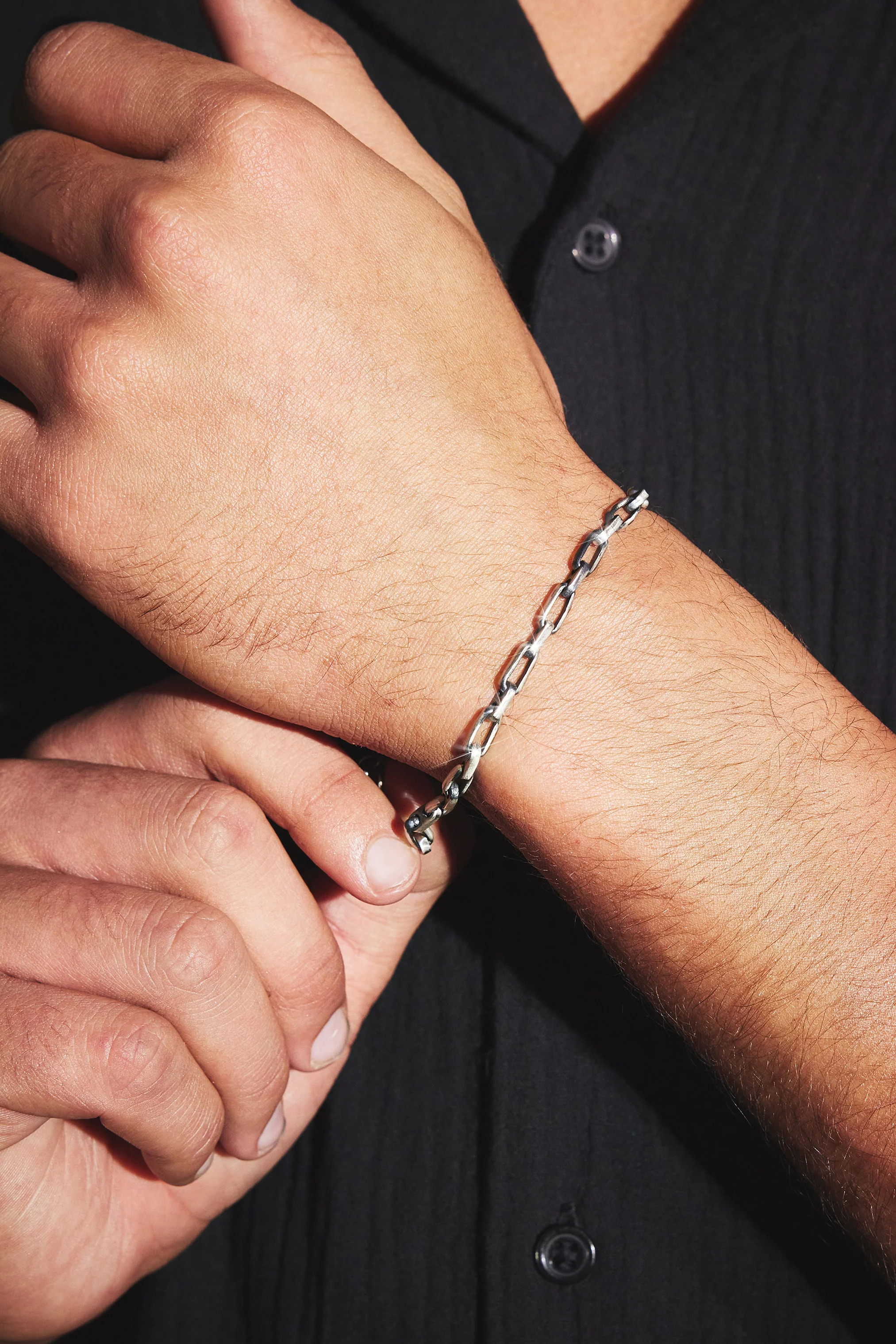 925 Sterling Silver Oxidised Link Bracelet - Image 2