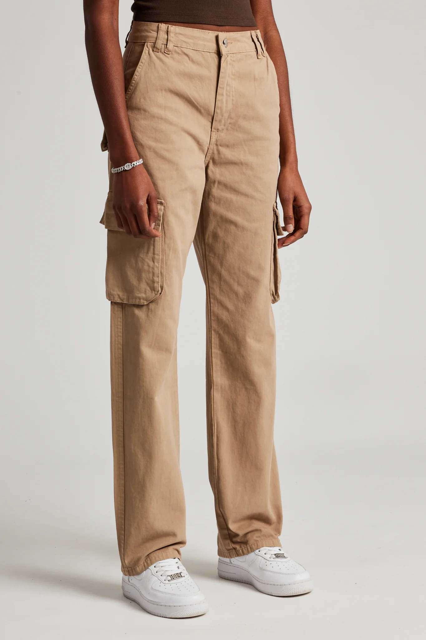 Straight Leg Cargo Trouser - Beige - Image 4