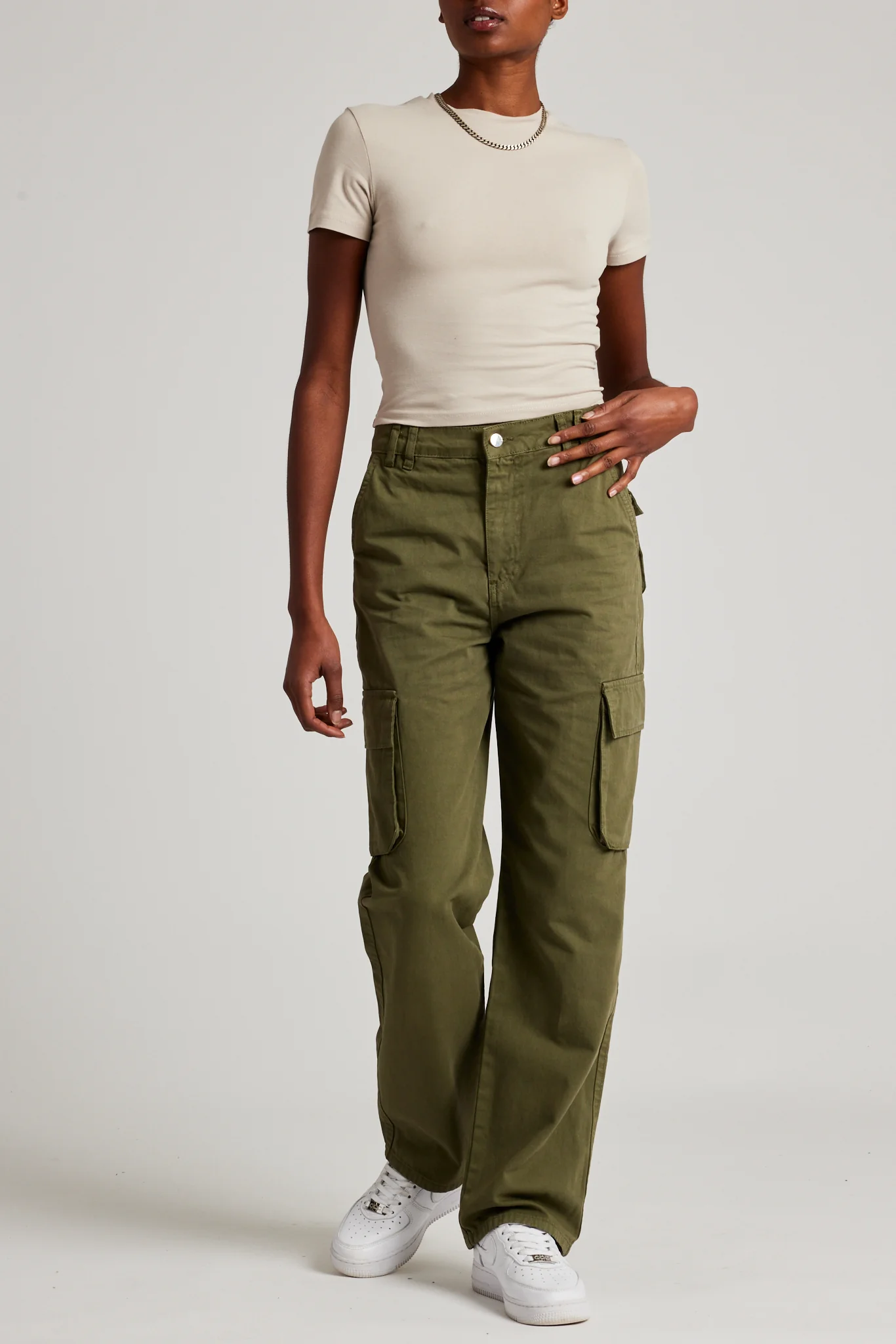 Straight Leg Cargo Trouser - Khaki - Image 2