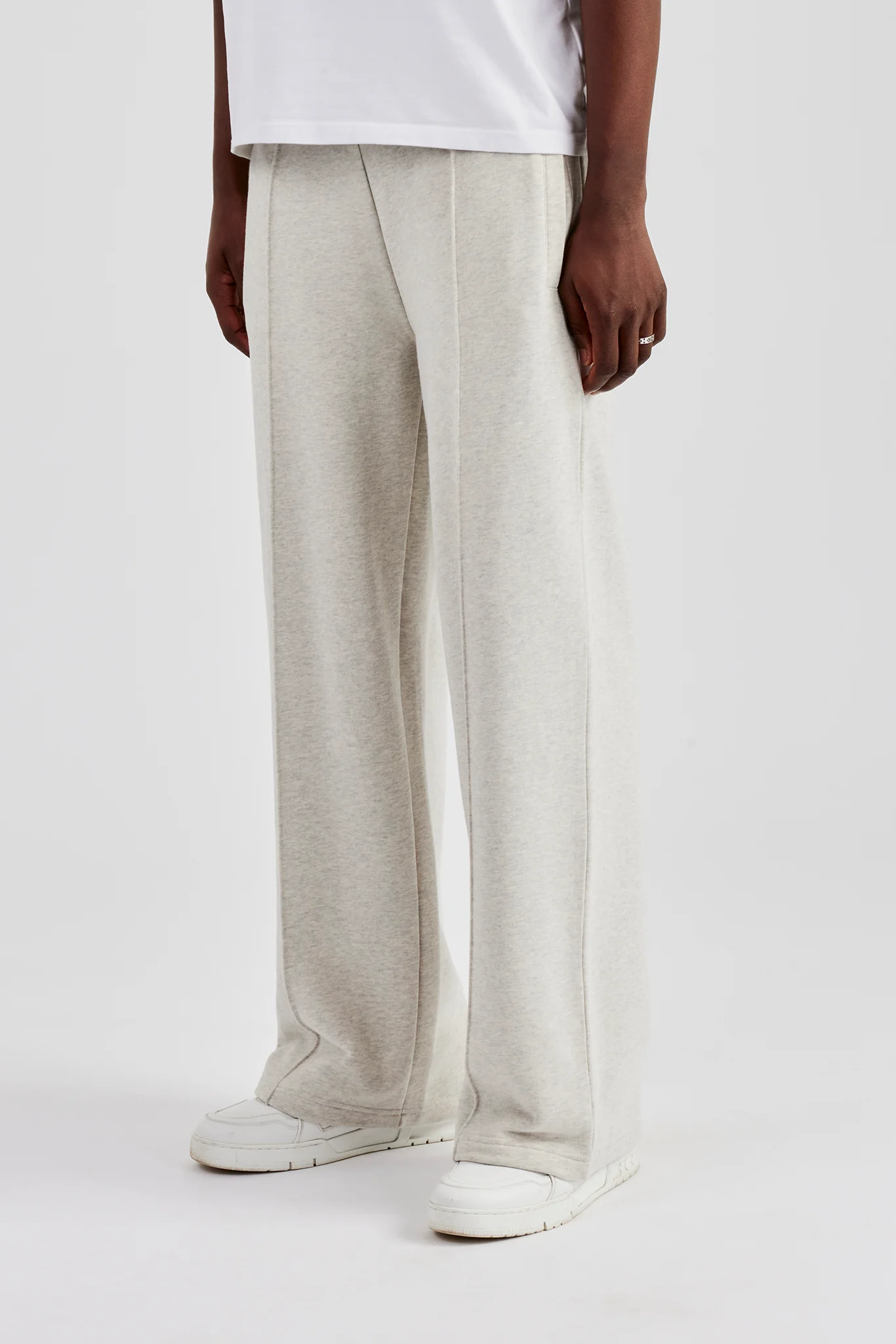 Straight Leg Jersey Trouser - Ash Grey - Image 2