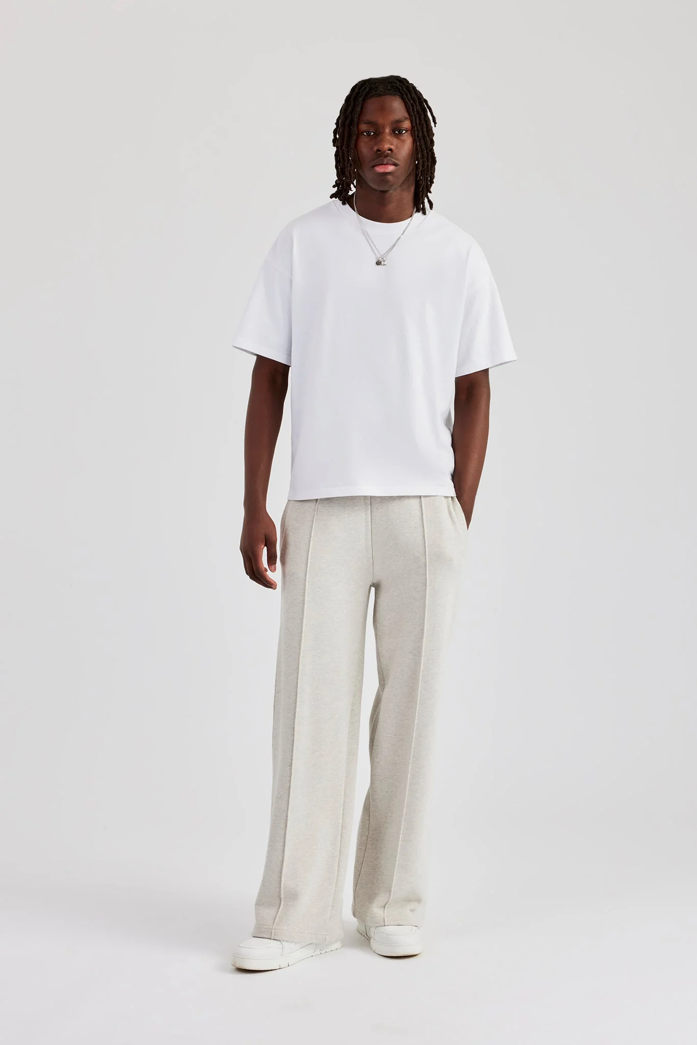 Straight Leg Jersey Trouser - Ash Grey - Image 5