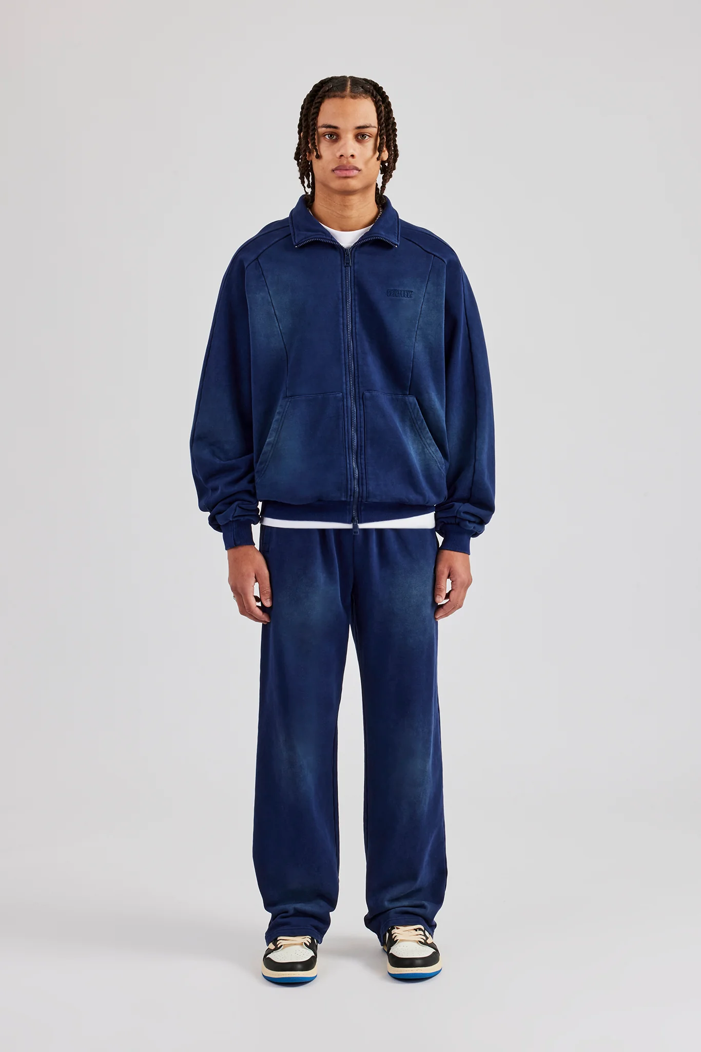 Washed Straight Leg Jogger - Navy Blue - Image 3