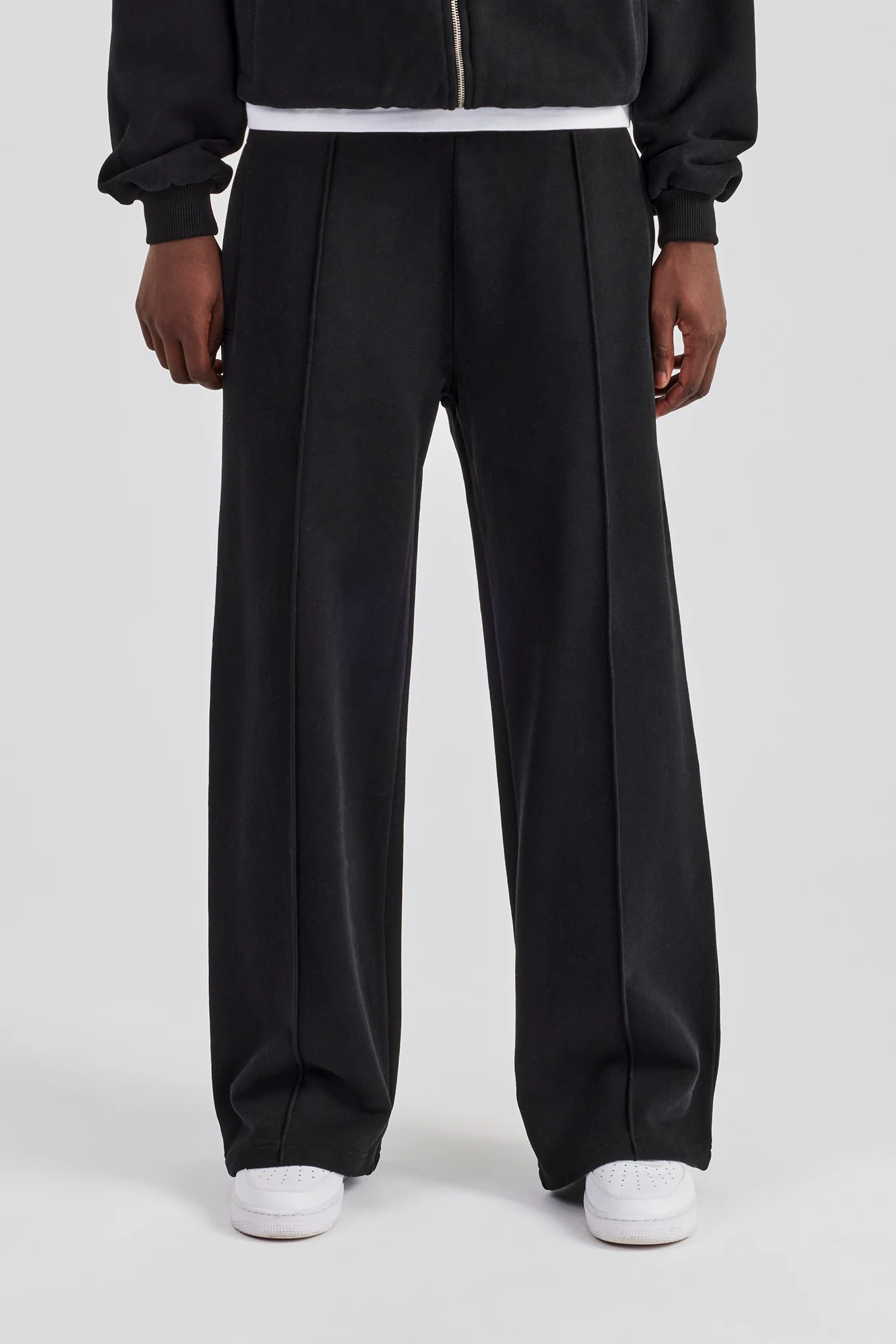 Straight Leg Tailored Jersey Trouser - Black - Image 4