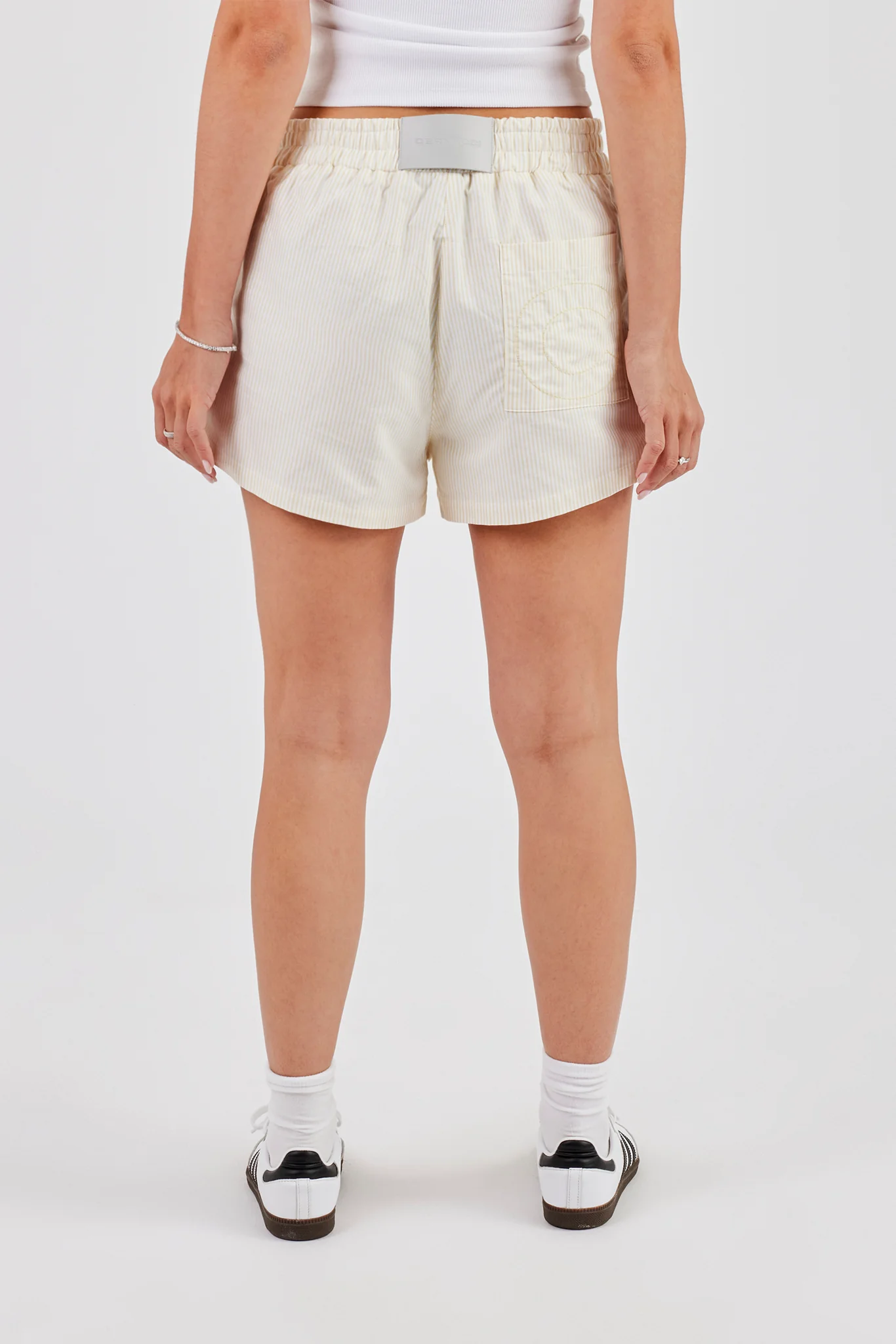 Stripe Button Shorts - Butter Yellow - Image 4