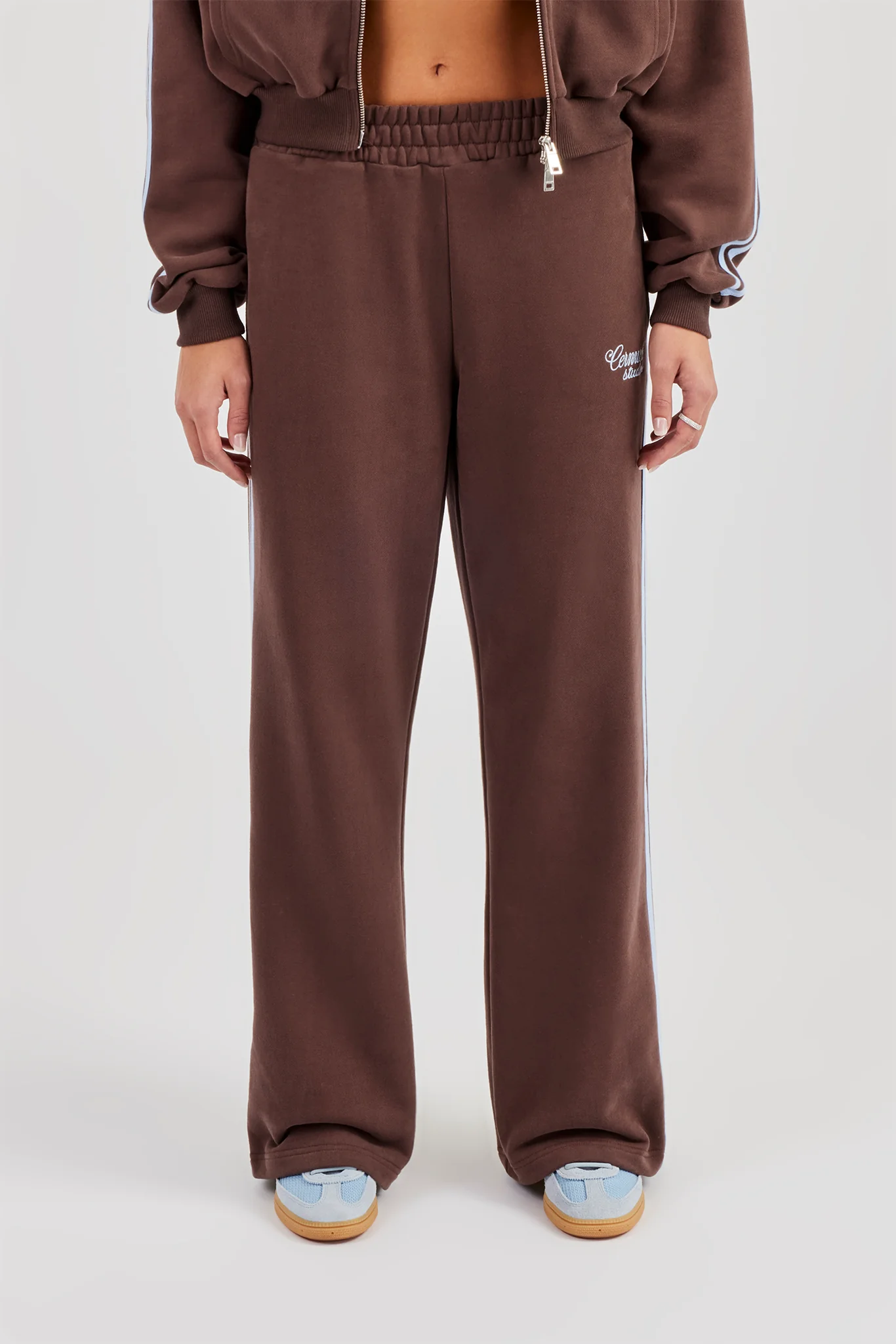 Studios Taping Wide Leg Jogger - Chocolate - Image 2