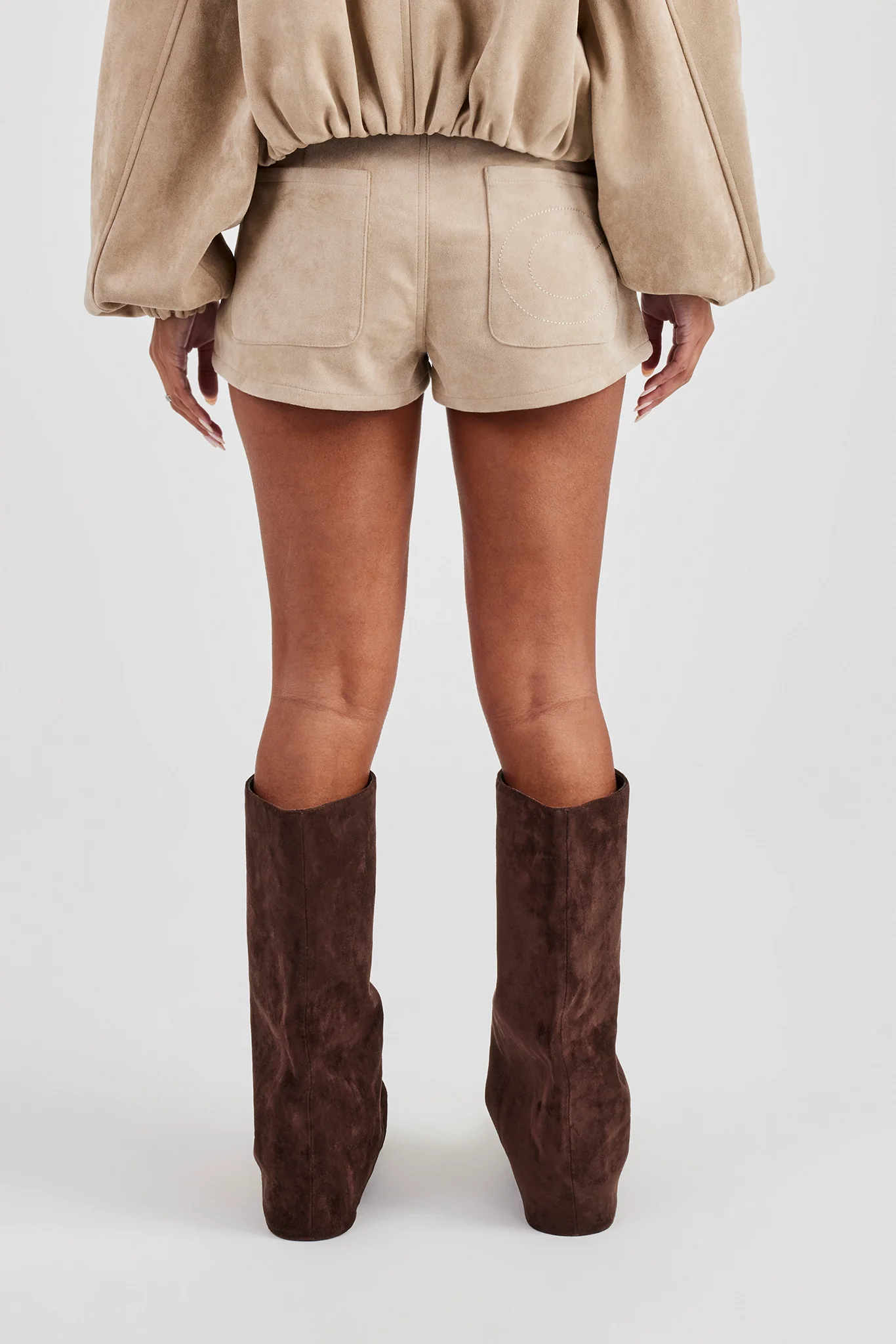 Suede Micro Short - Beige - Image 3