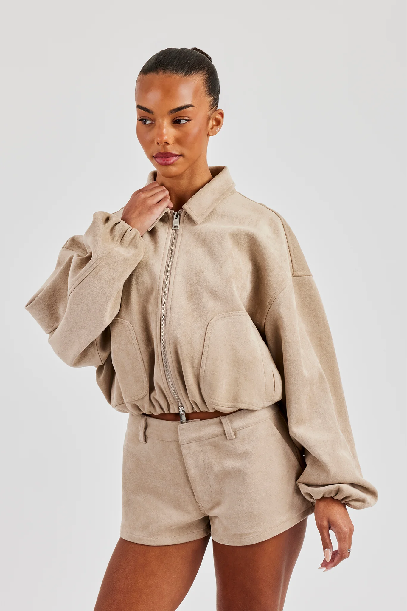 Suede Micro Short - Beige - Image 4