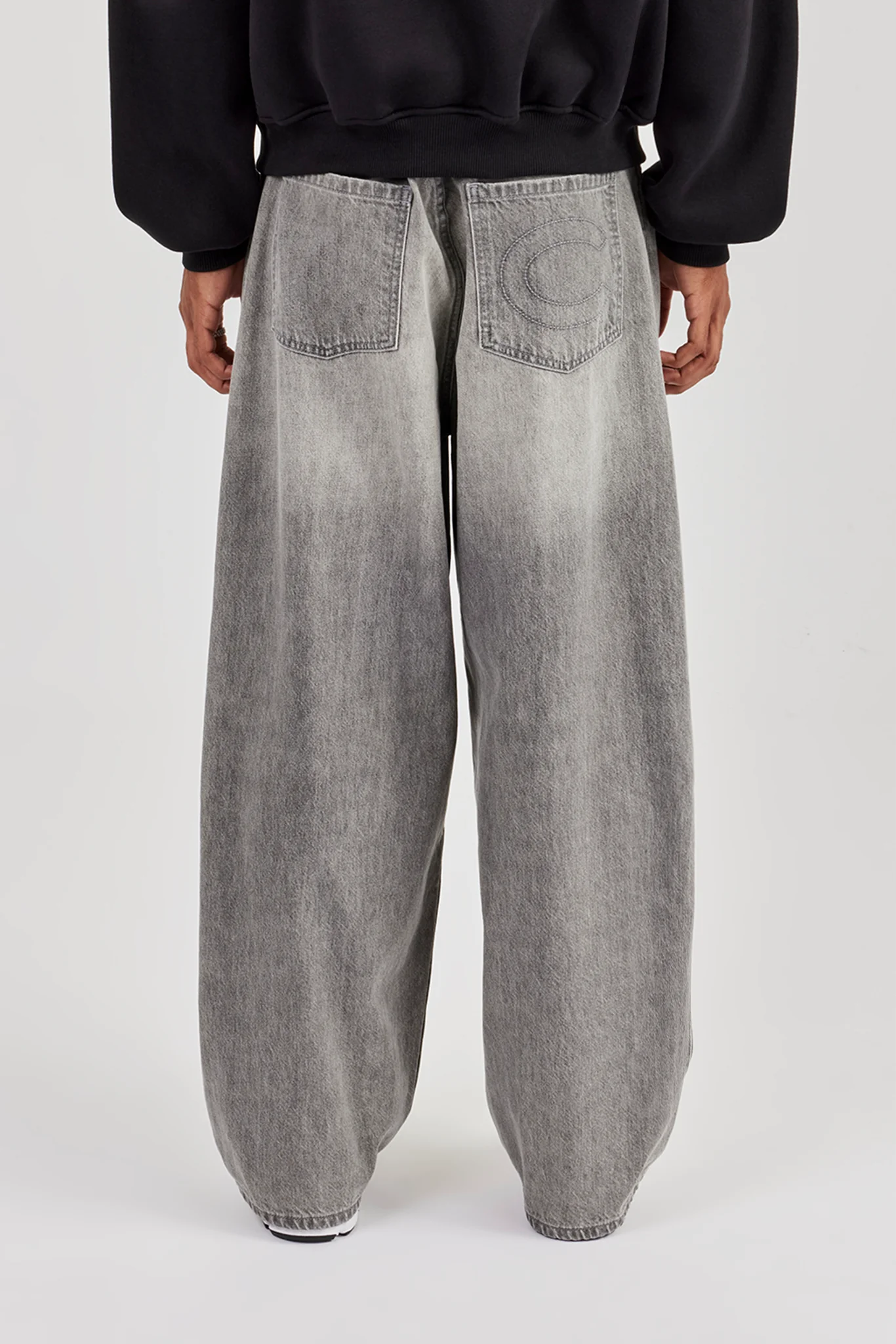 Super Baggy Jeans - Grey Wash - Image 4