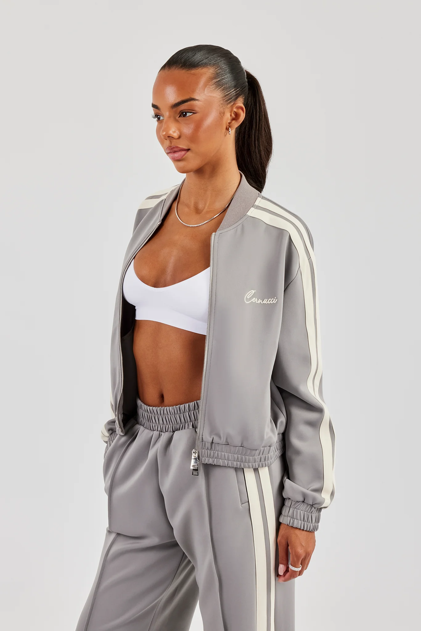 Taping Bomber Jacket - Grey - Image 4