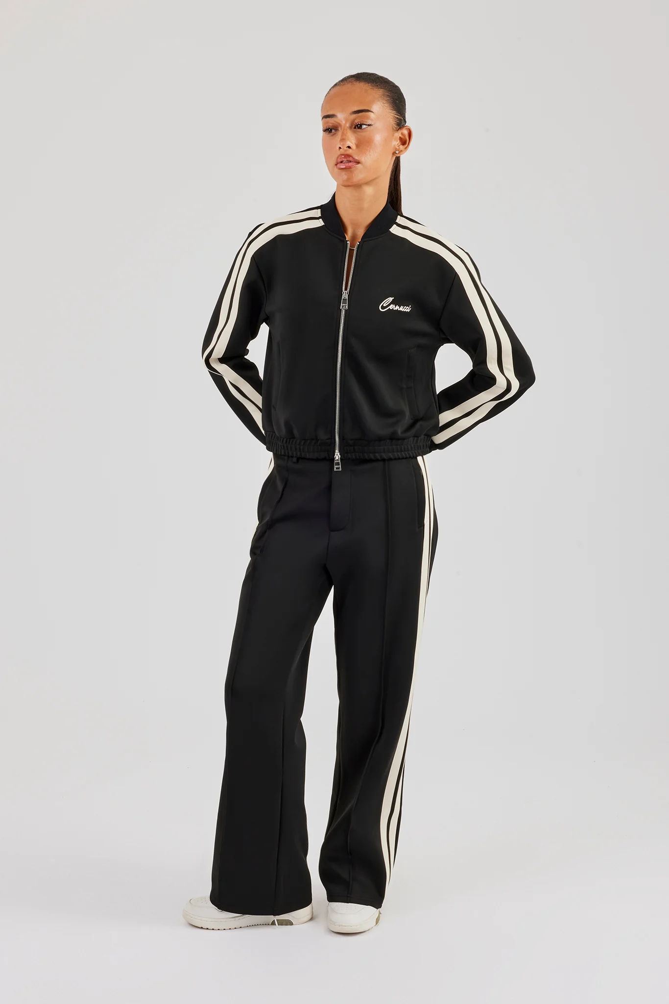 Taping Bomber Jacket & Tailored Trousers - Black - Image 3