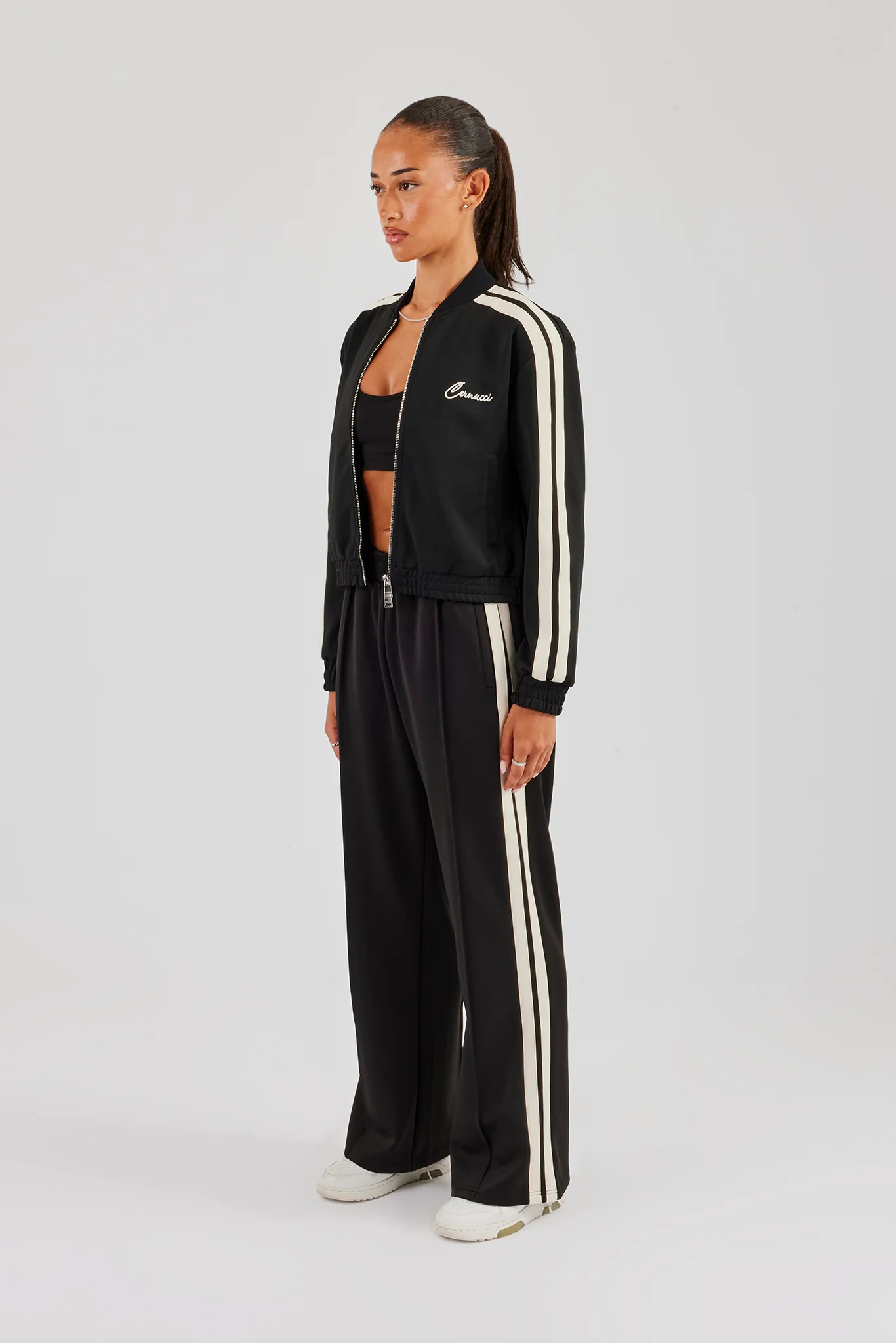 Taping Bomber Tracksuit - Black - Image 2