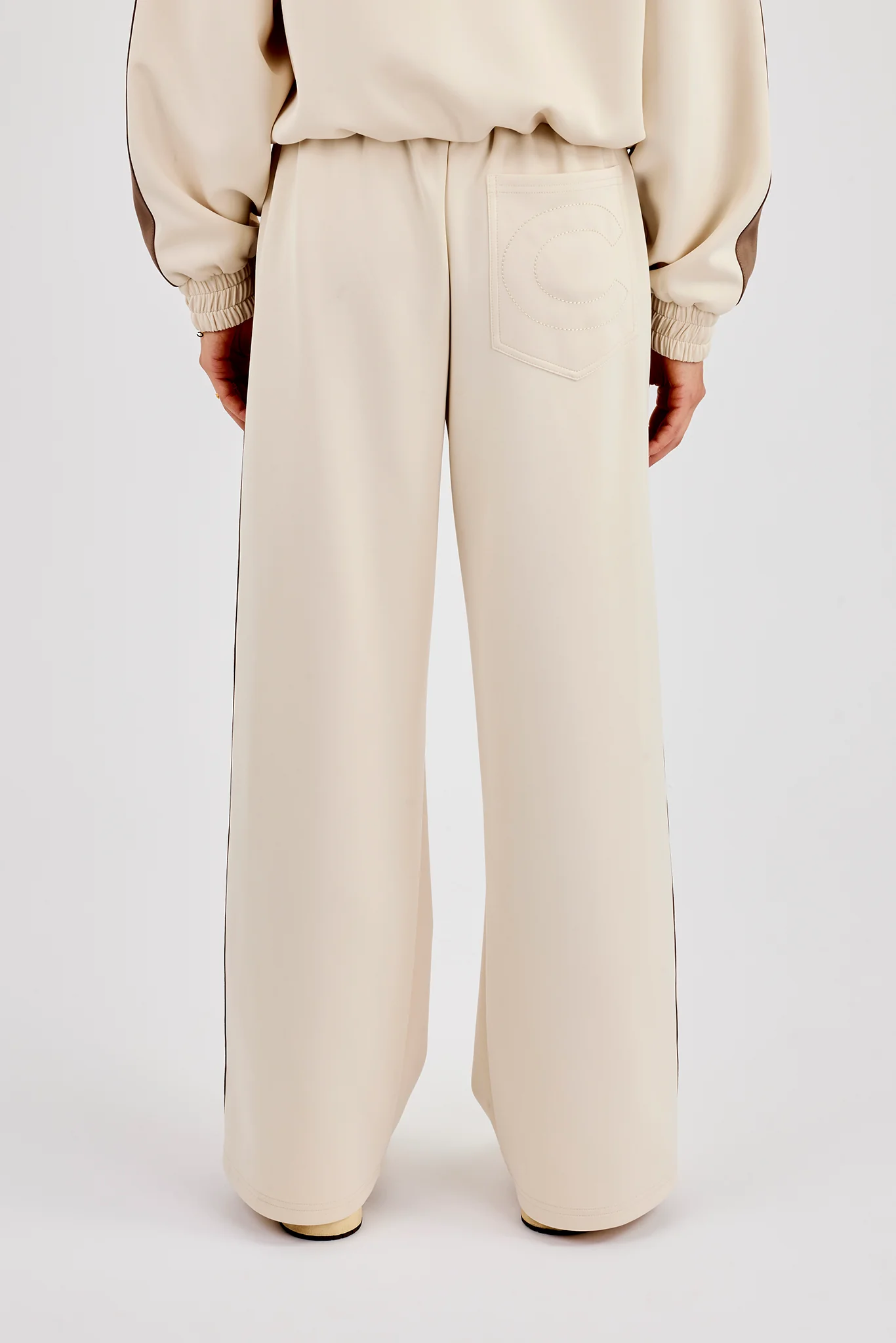 Taping Contrast Waistband Track Pant - Off White - Image 4