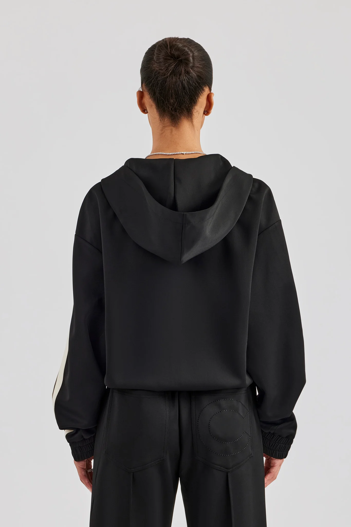 Taping Hooded Jacket - Black - Image 2