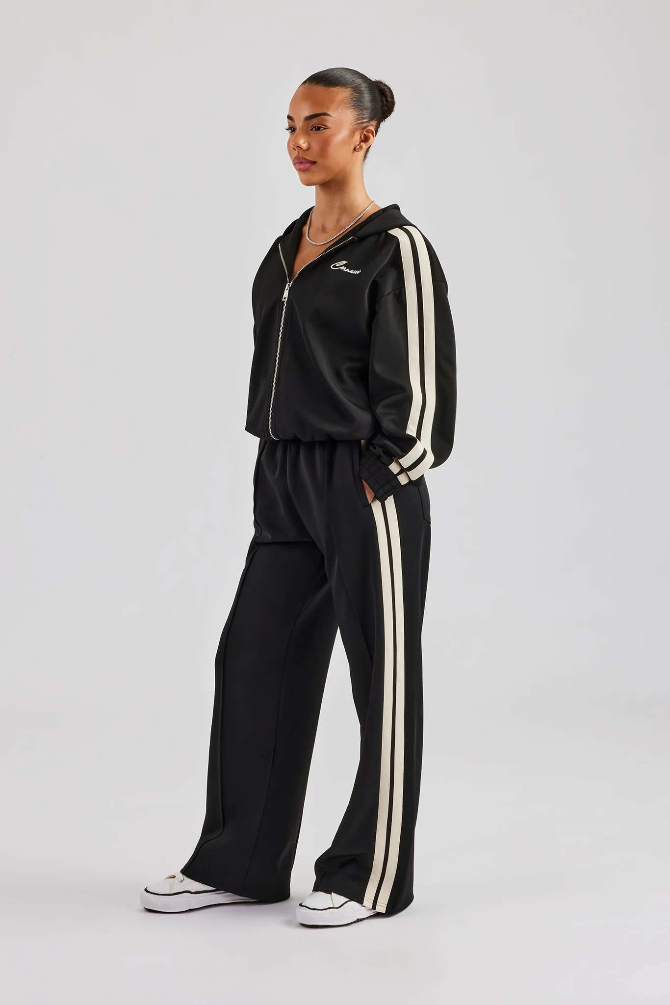 Taping Hooded Jacket - Black - Image 6