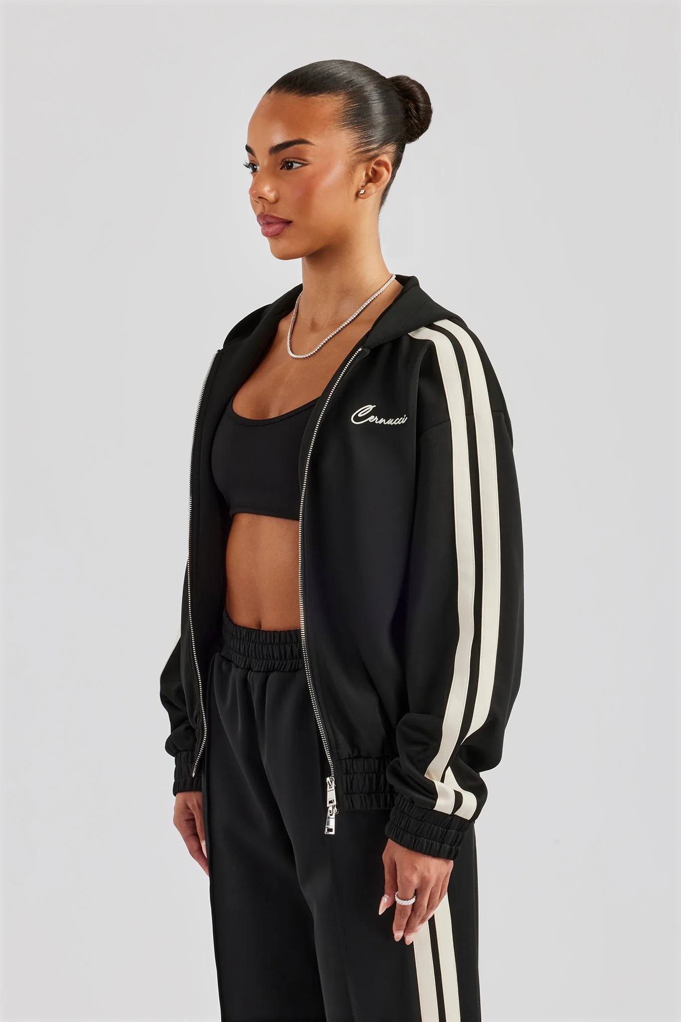 Taping Hooded Jacket - Black - Image 8