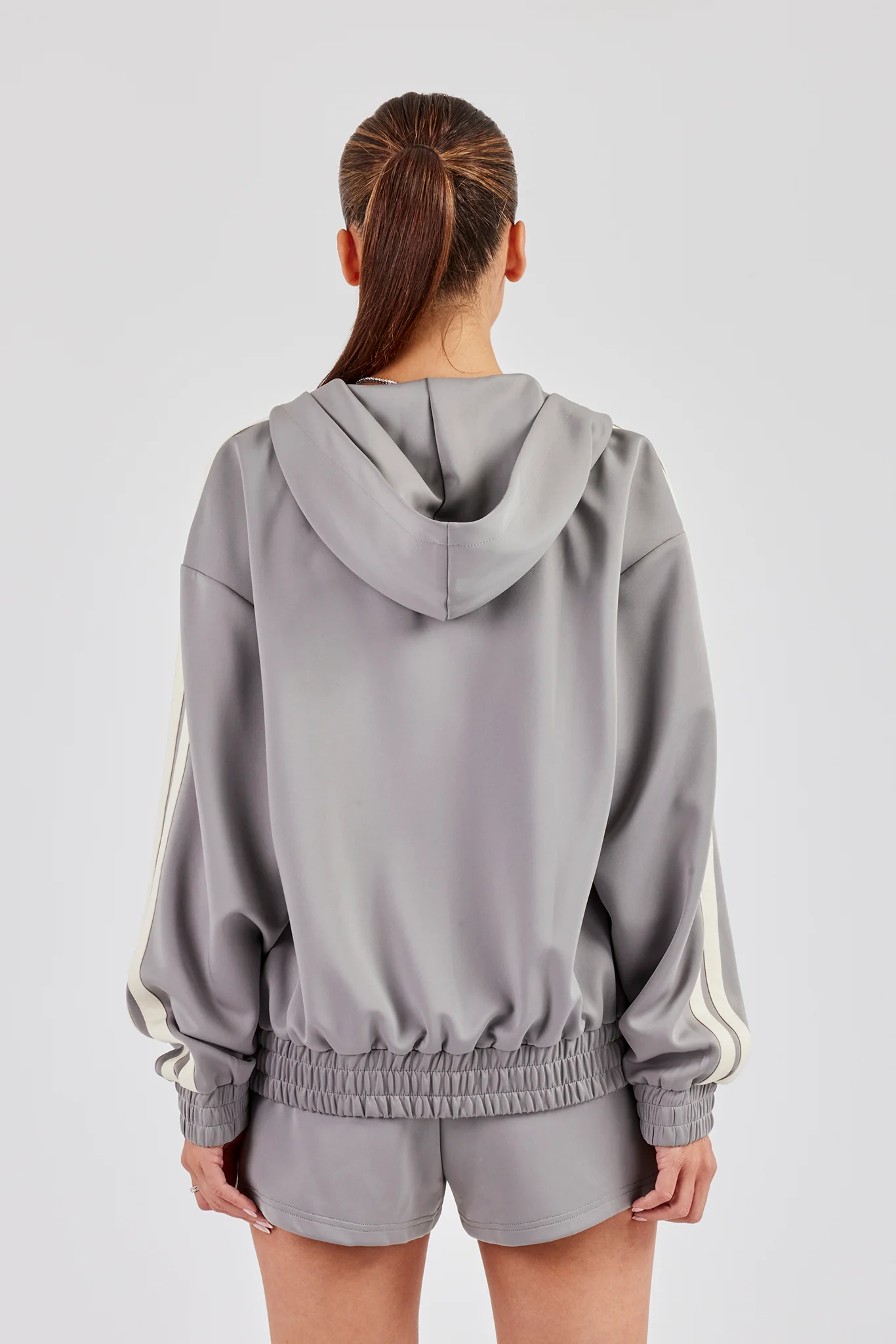 Taping Hooded Jacket - Grey - Image 8