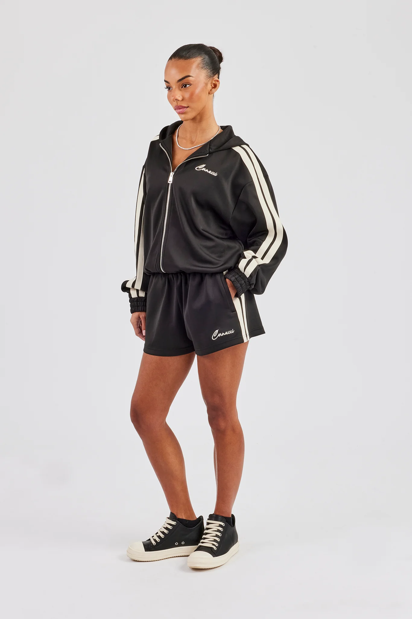 Taping Hooded Jacket & Taping Short - Black - Image 4
