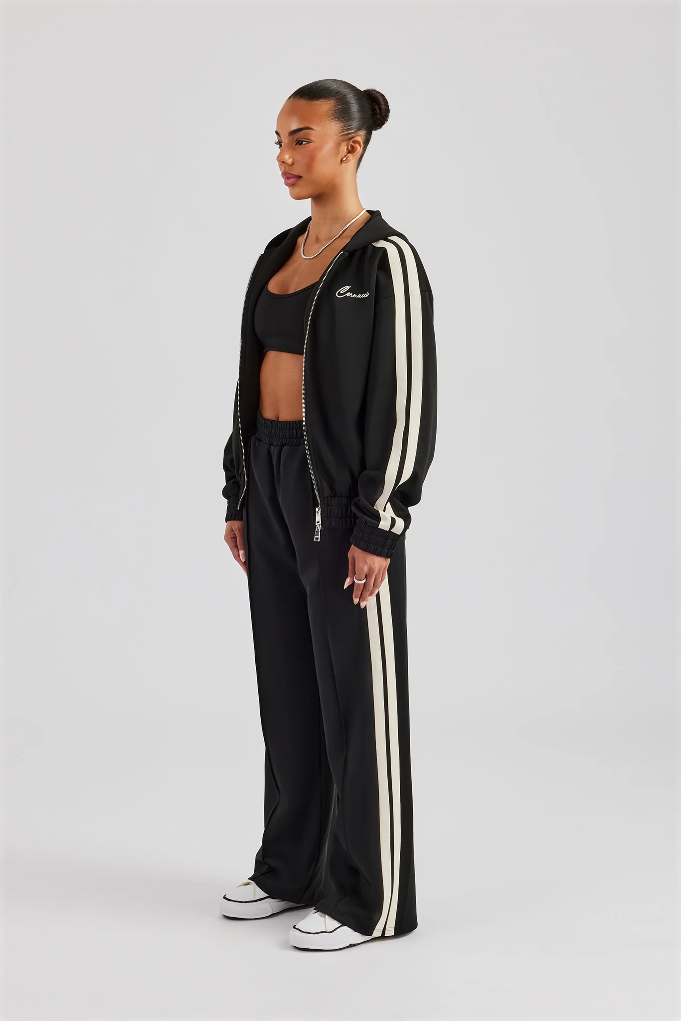 Taping Hooded Tracksuit - Black - Image 2
