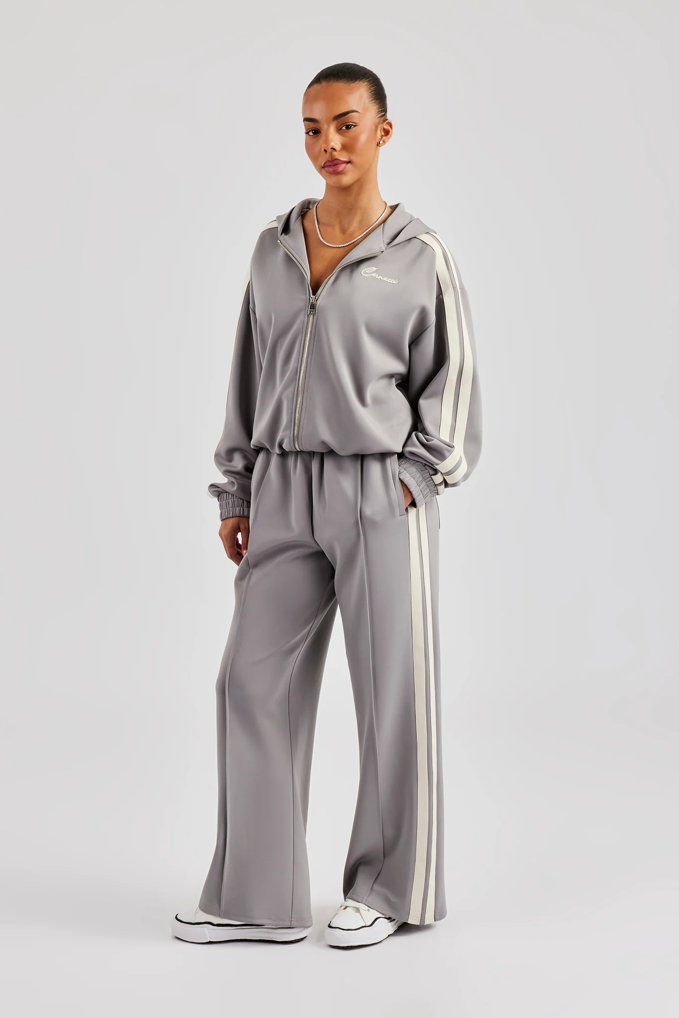 Taping Hooded Tracksuit - Grey - Image 10