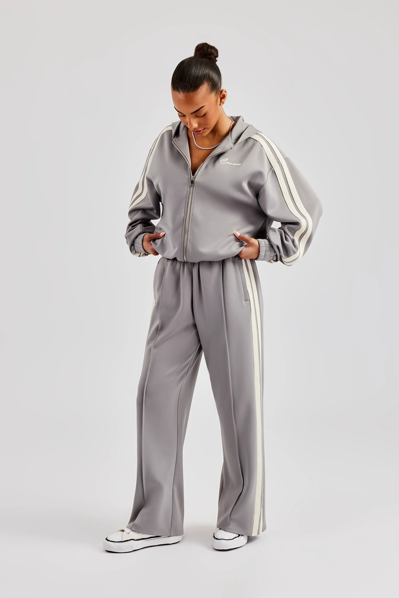 Taping Hooded Tracksuit - Grey - Image 11
