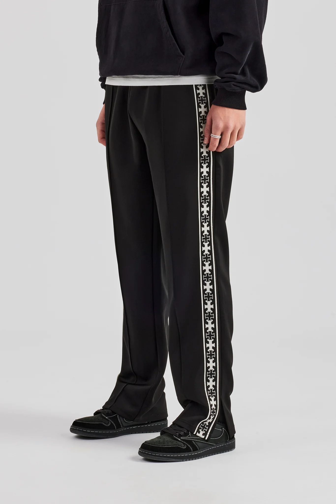 Taping Split Hem Track Pant - Black